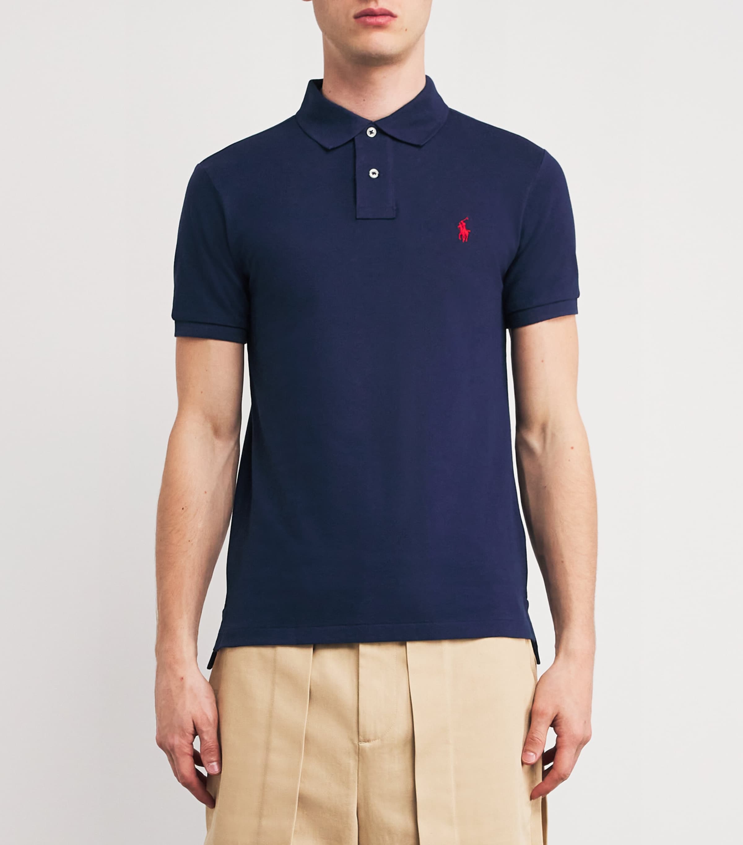 Cotton Mesh Slim-Fit Polo Shirt NEWPORT NAVY Image 3