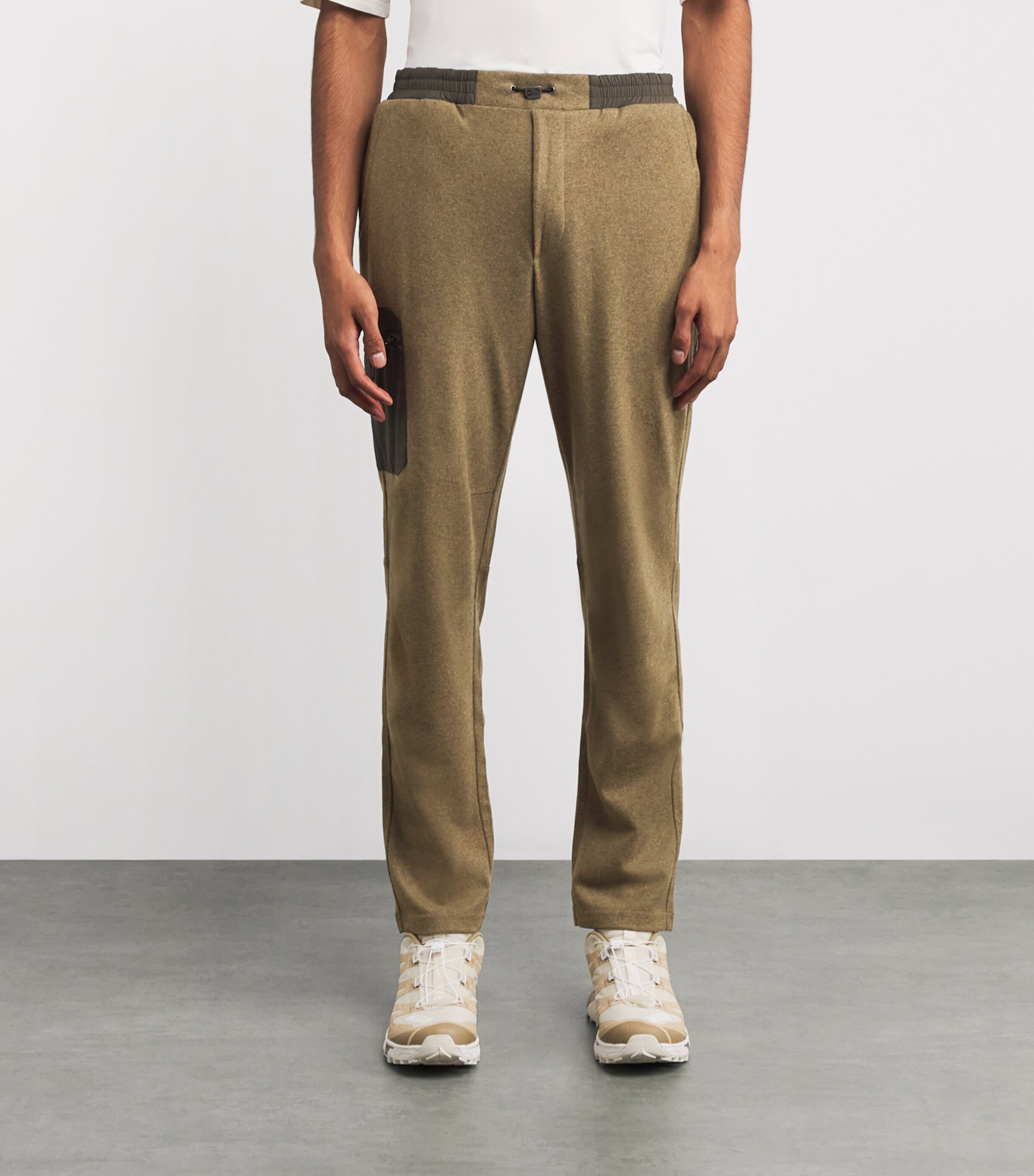 Wool-Cashmere Jersey Trousers BRONZE OLIVE Y51 Image 3