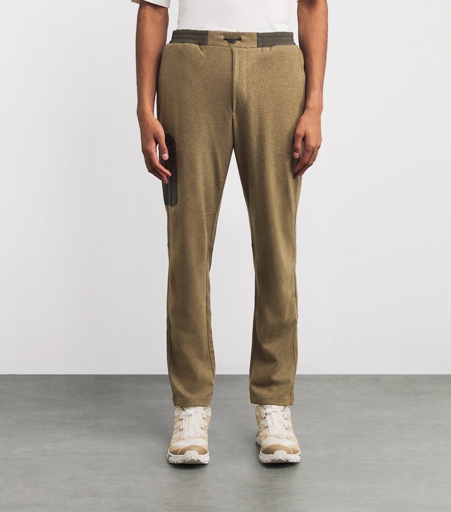 Wool-Cashmere Jersey Trousers BRONZE OLIVE Y51 Image 3