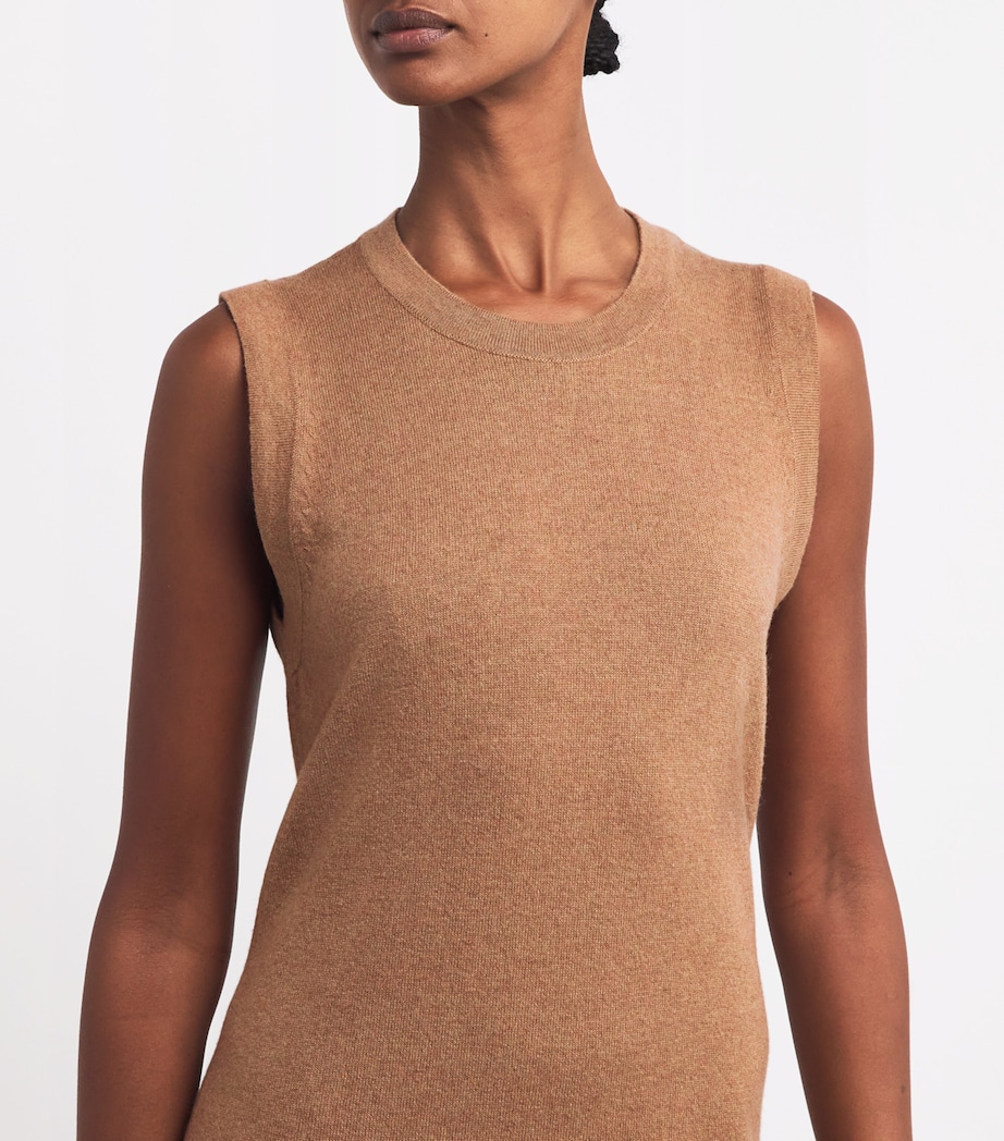 Cashmere Sleeveless Midi Dress LLAMA Image 4