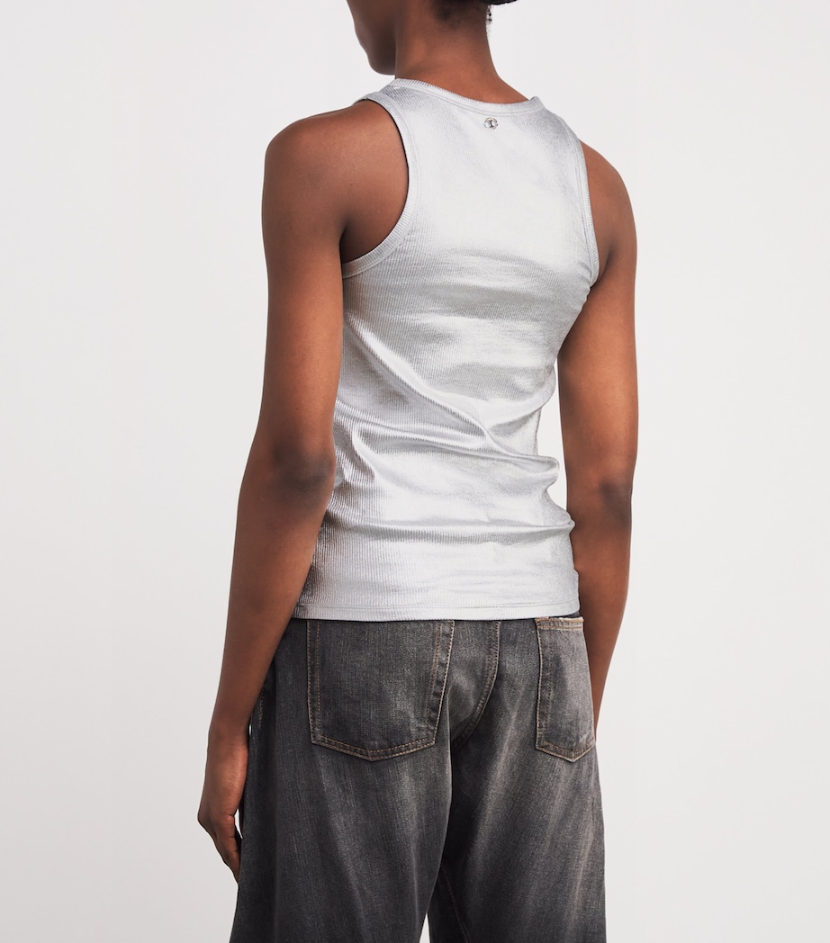 Stretch-Cotton Tank Top P040 SILVER Image 4
