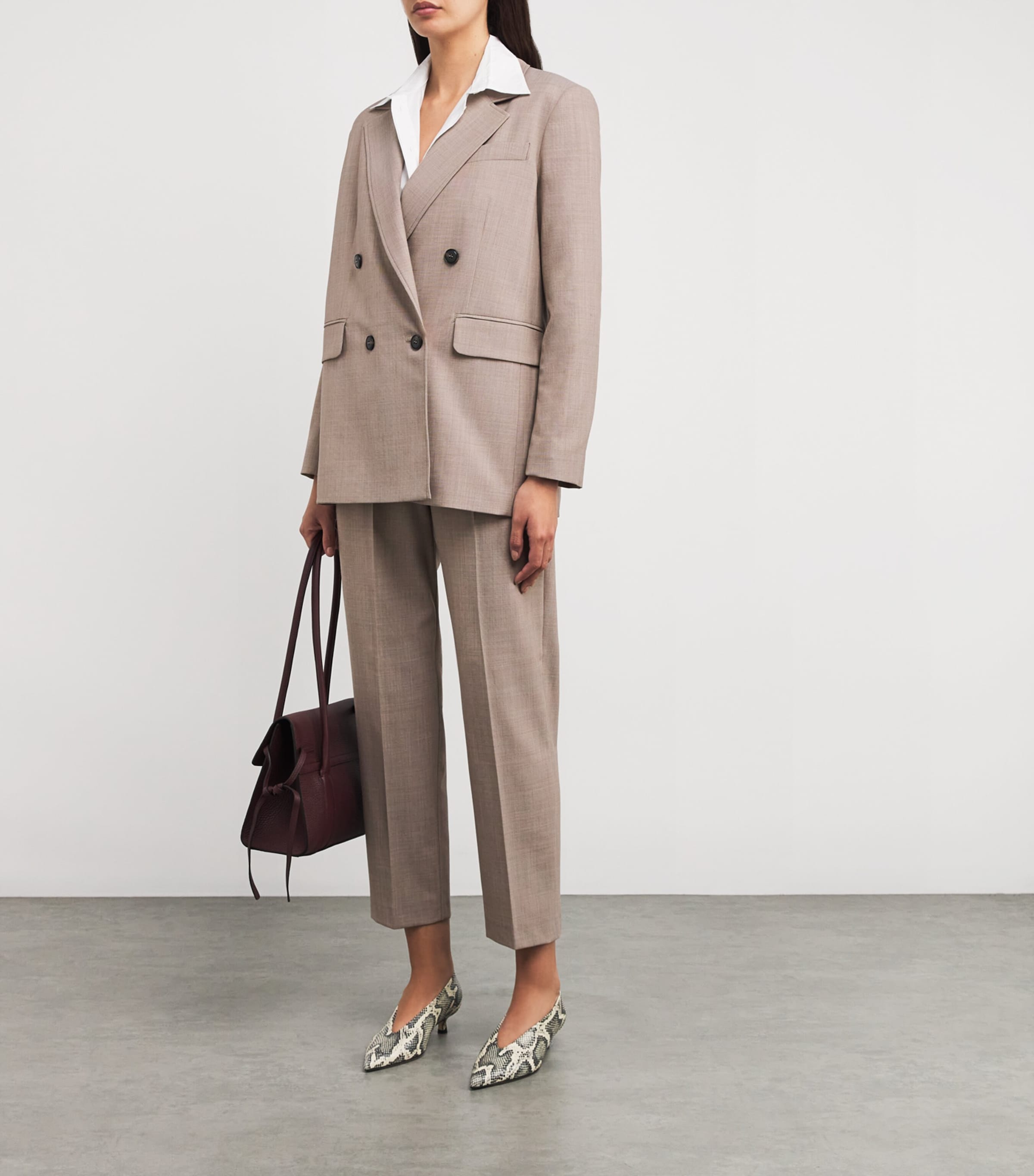 MAX&Co. Womens Cropped Slim Trousers Beige Image 2
