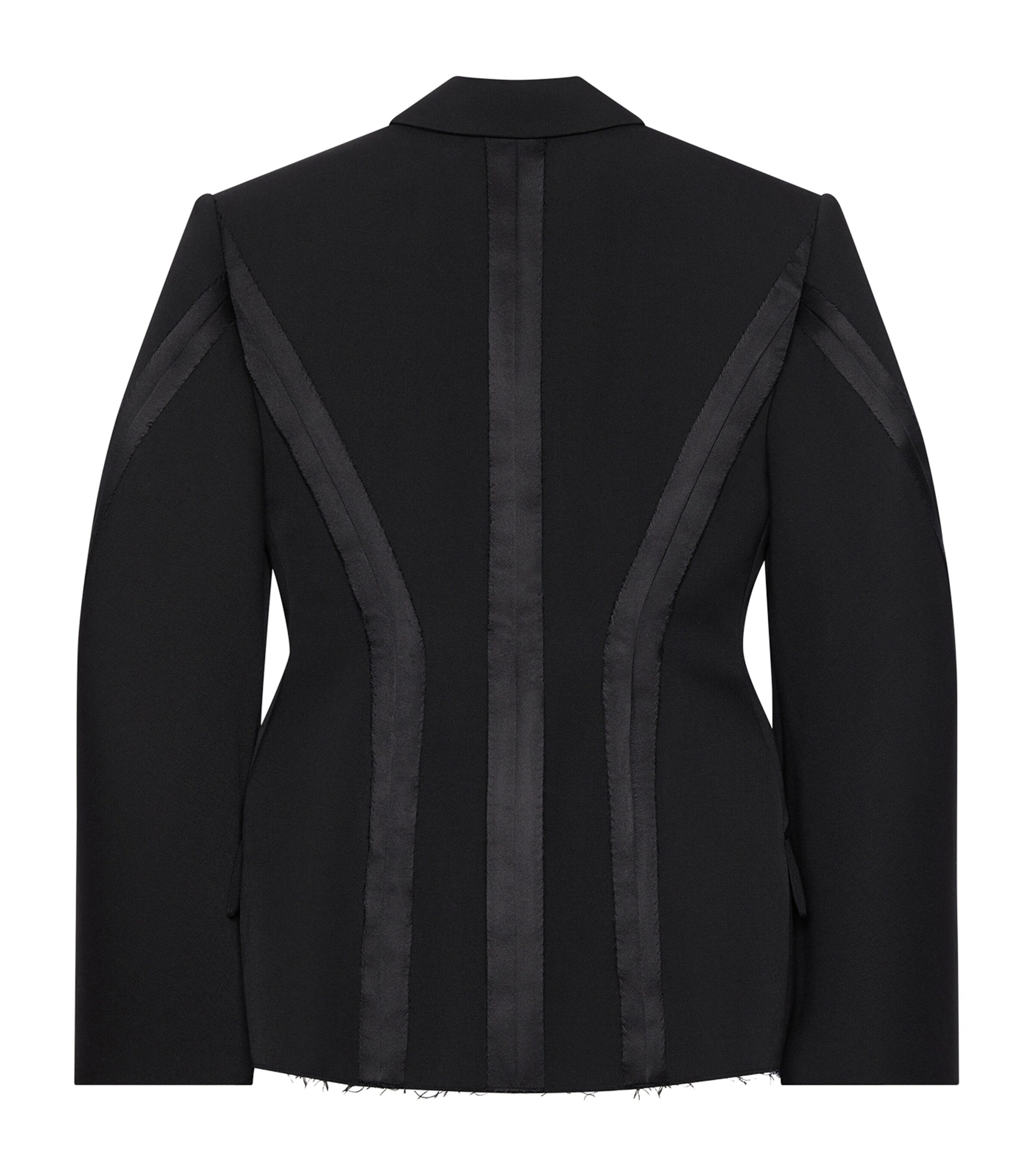 Wool Double-Breasted Jacket BLACK Image 4