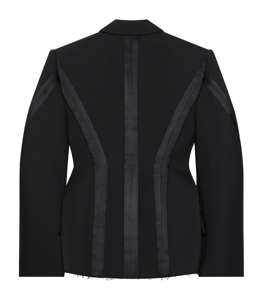 Wool Double-Breasted Jacket BLACK Image 4