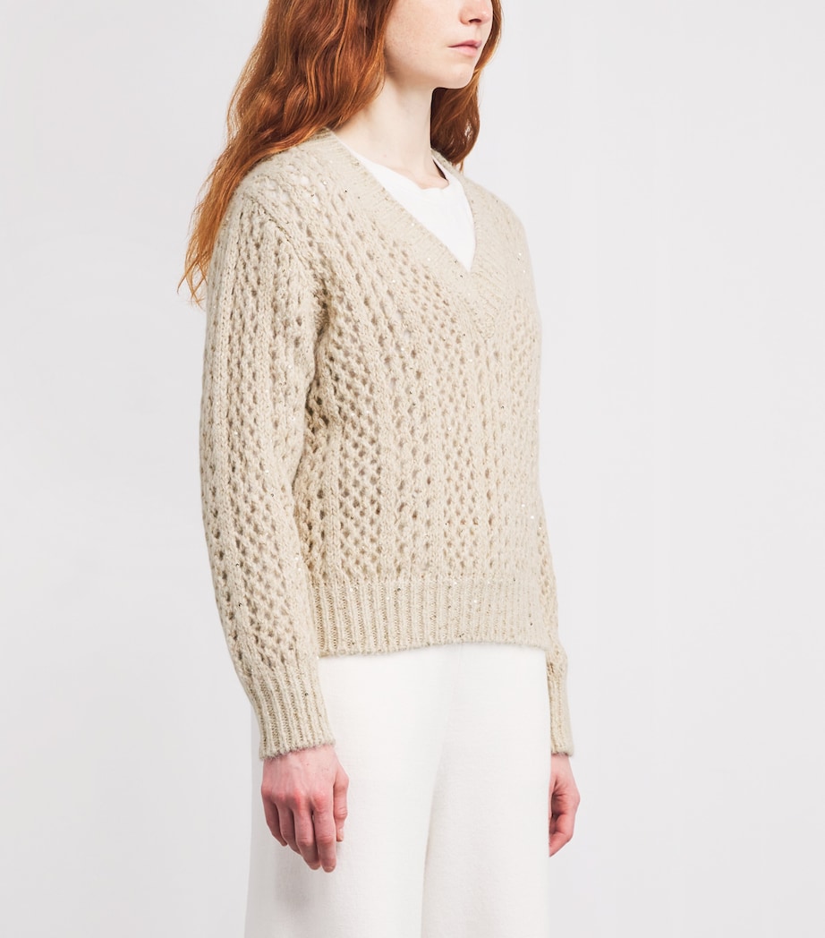 Sequin V-Neck Sweater SABBIA Image 3