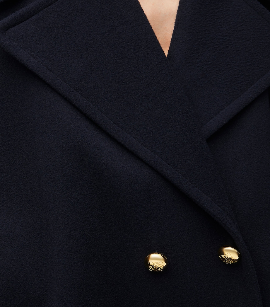 Wool Pebble Pea Coat MIDNIGHT BLUE Image 5