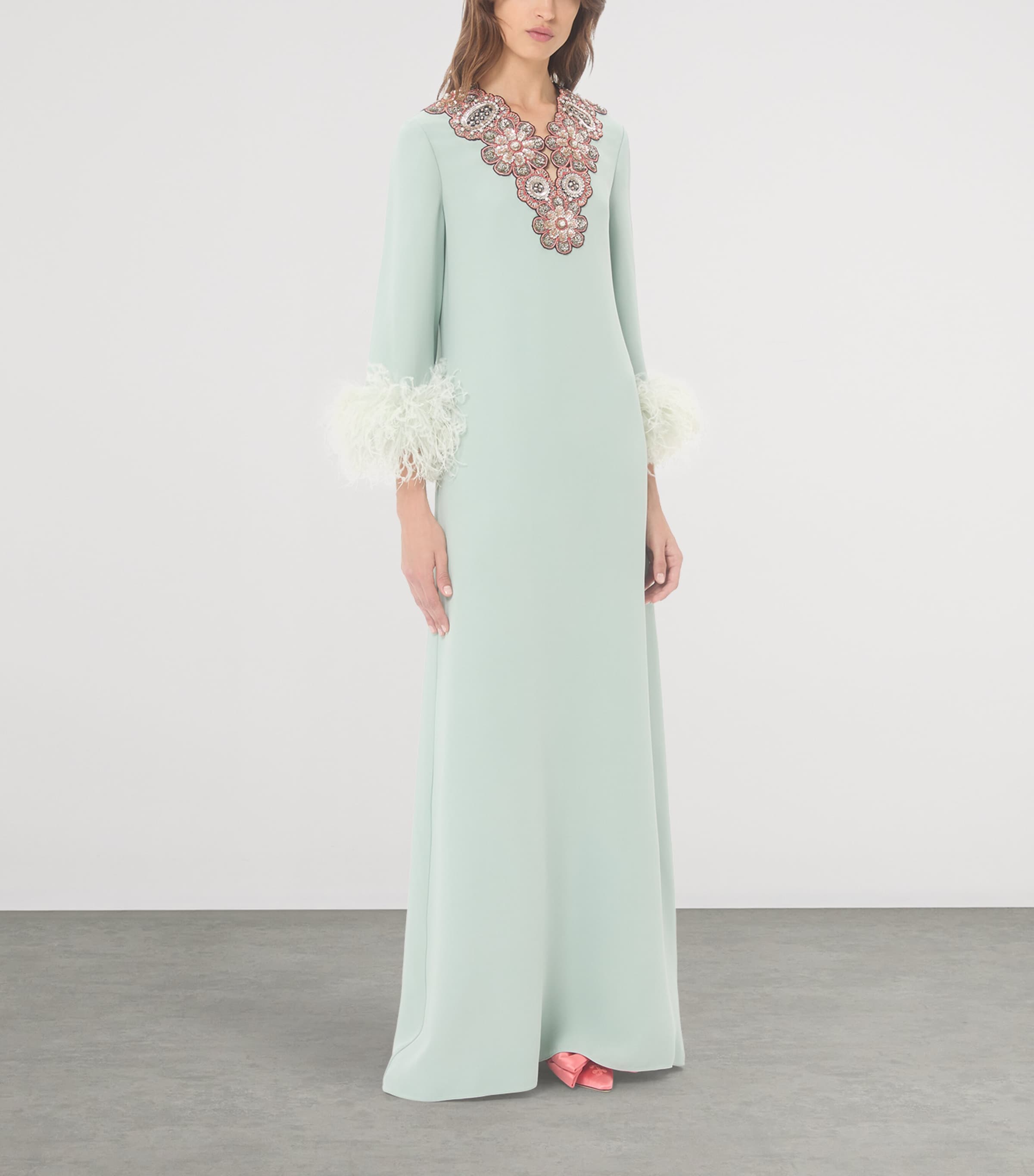 Silk Embellished Maxi Dress QM1 Image 5