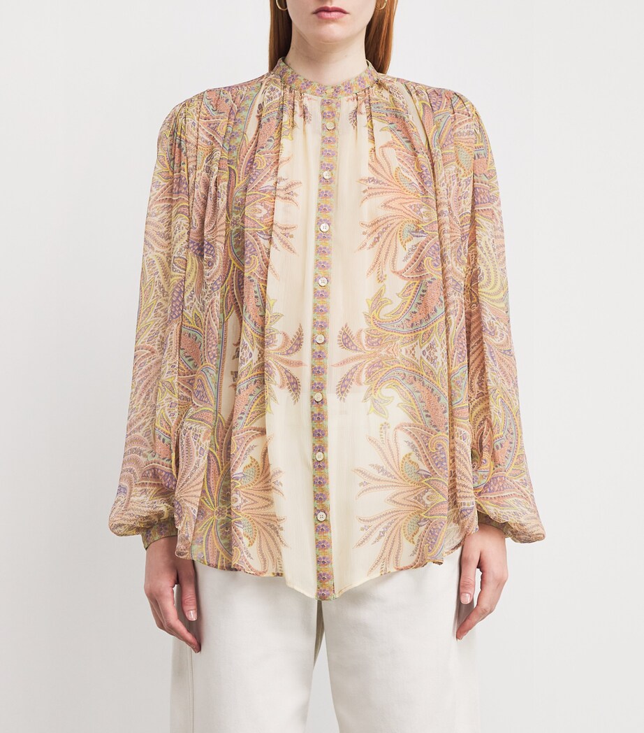 Silk Printed Blouse X0804 Image 3