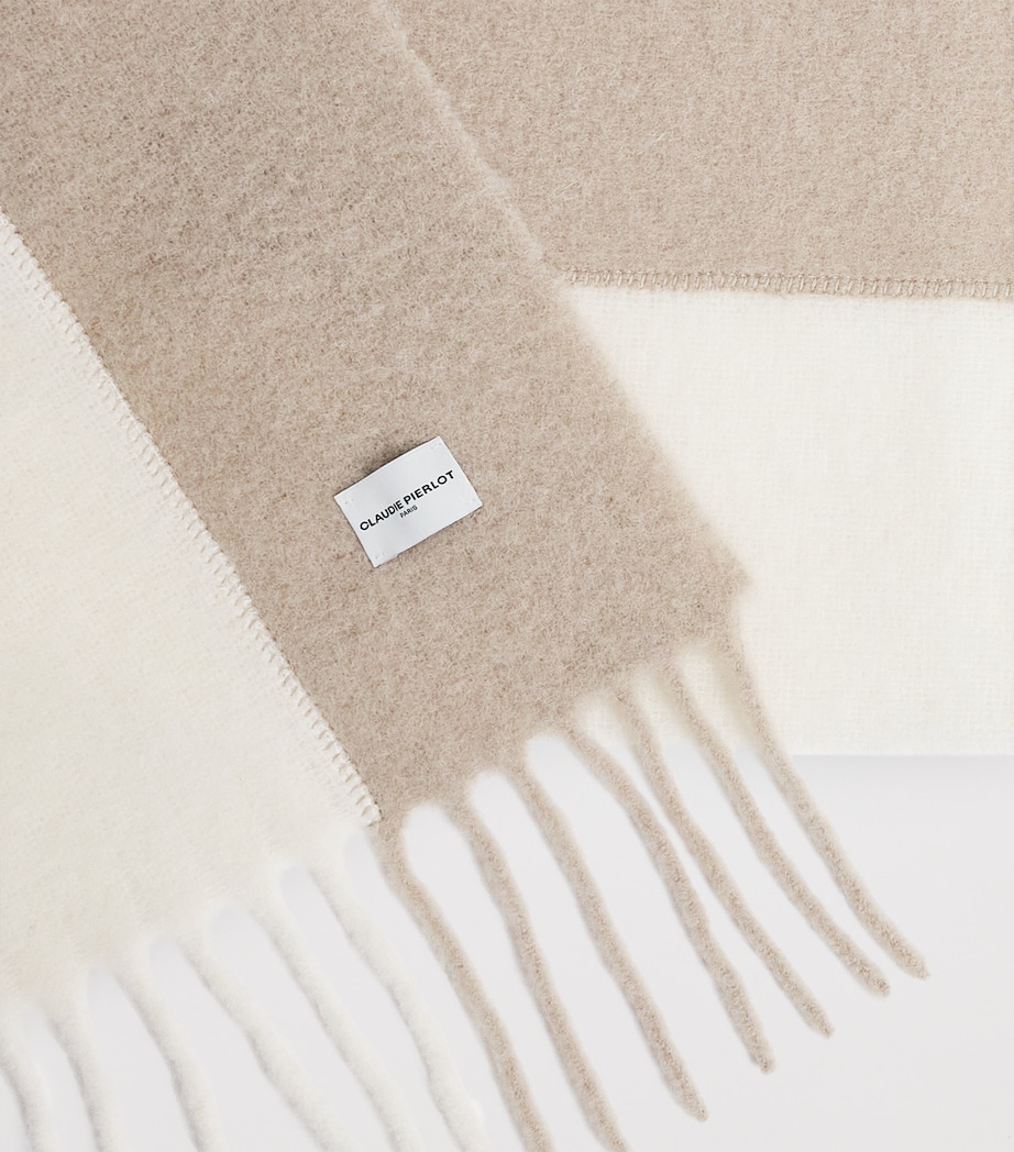 Wool-Alpaca-Blend Fringed Scarf DUAL-COLOR Image 4