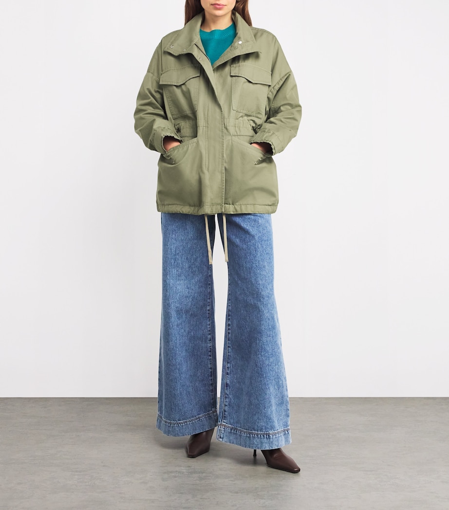 High-Neck Utility Jacket SAGE GREEN Image 2