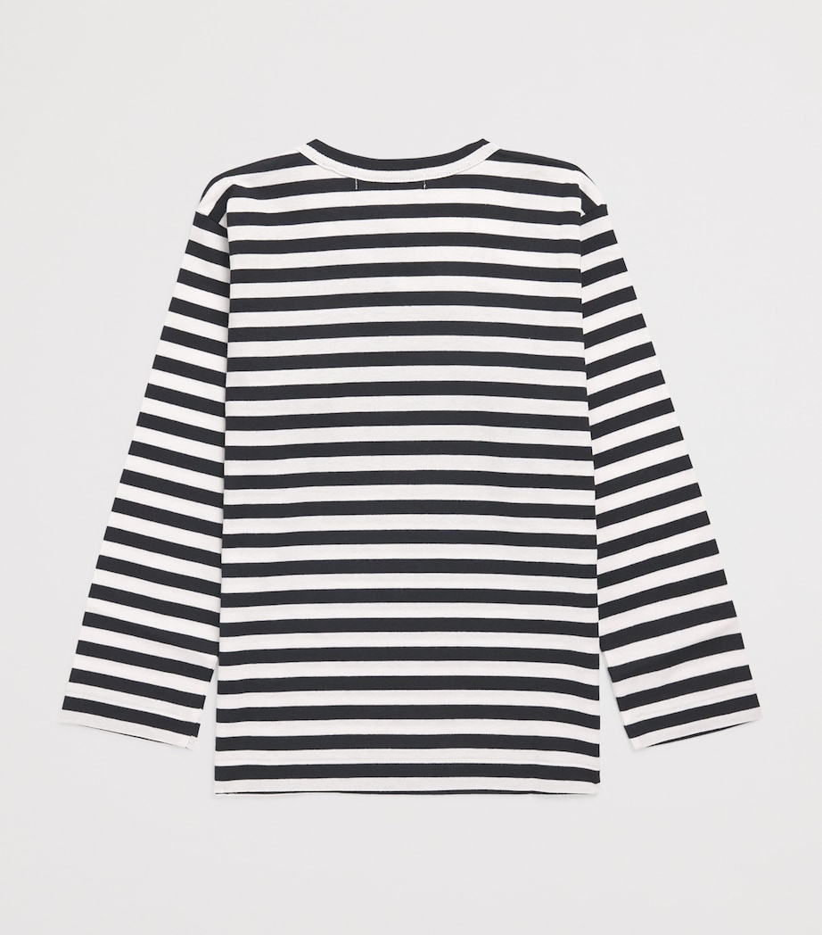 Comme Des Garçons Cotton Stripe Heart Logo T-Shirt (2-6 Years) Image 2