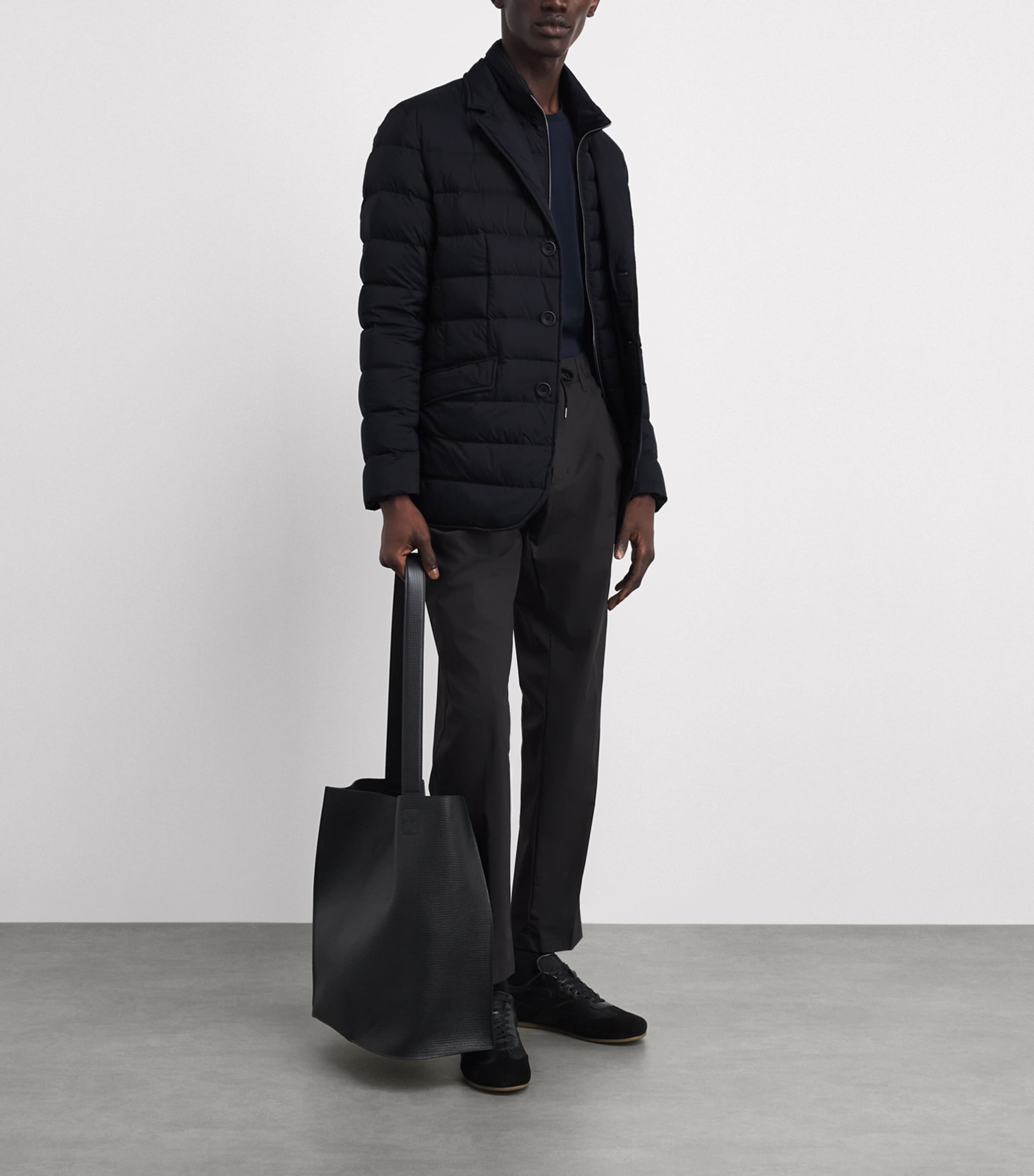 Herno Mens Down Quilted Puffer Jacket Black Image 2