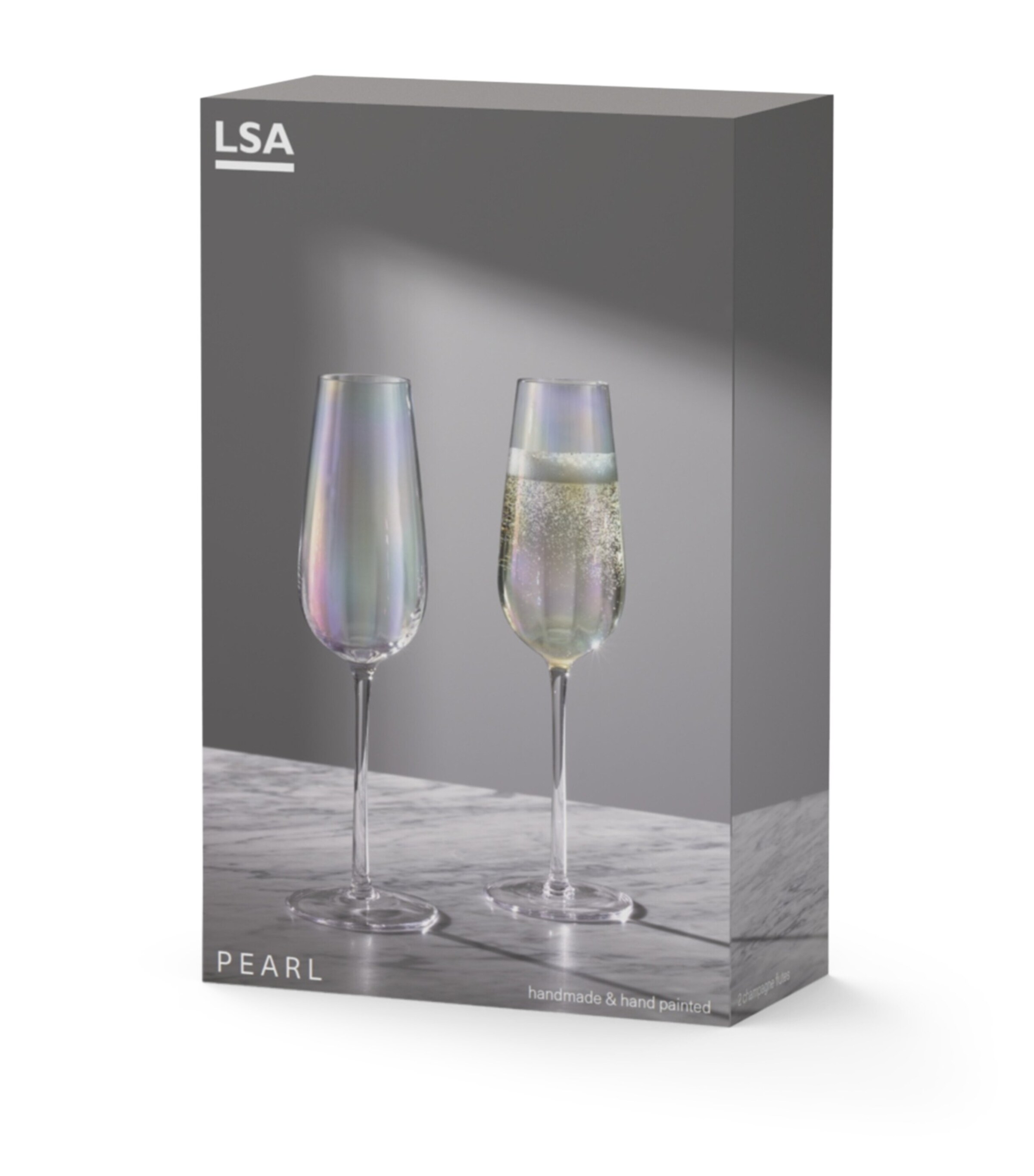 Set of 2 Pearl Flute Glasses (250ml) PEARL Image 3