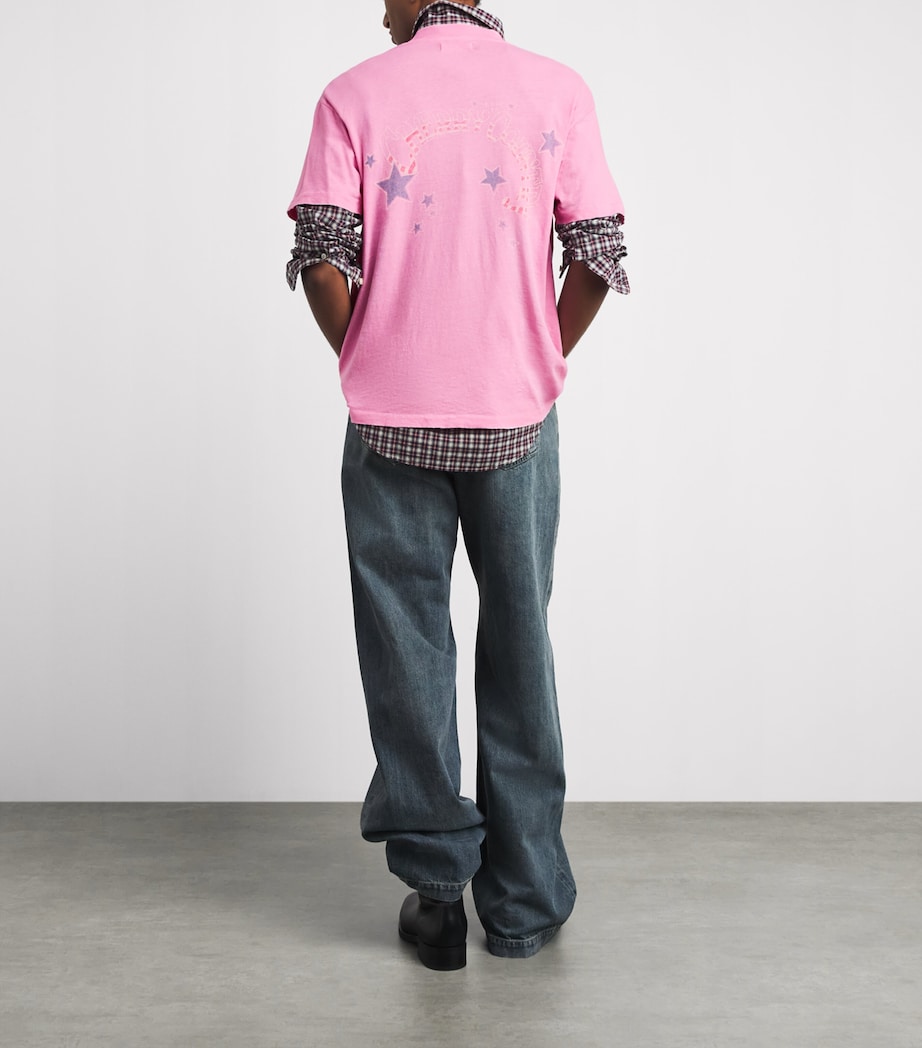 Cherry Los Angeles Mens Cotton Country Classic T-Shirt Fuschia Image 2