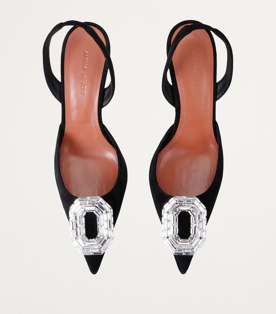 Suede Camelia Slingback Pumps 90 BLACK Image 4