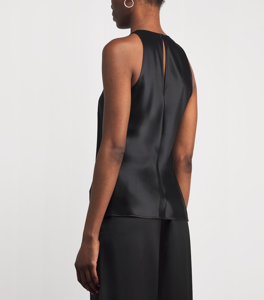 Satin Ritz Sleeveless Top BLACK Image 4
