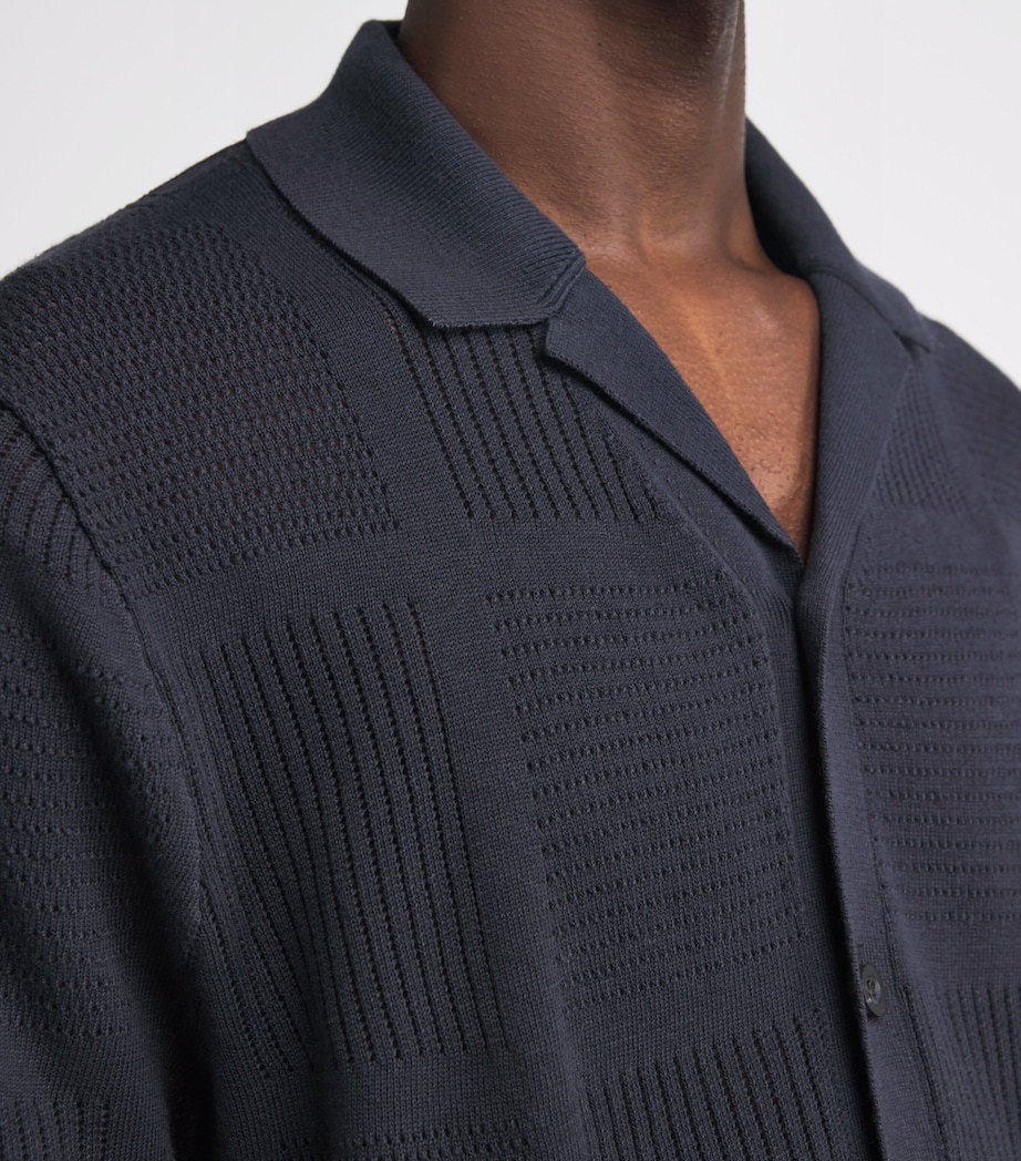 Cotton Pointelle-Knit Cabana Shirt LT COASTAL-462LCO Image 6