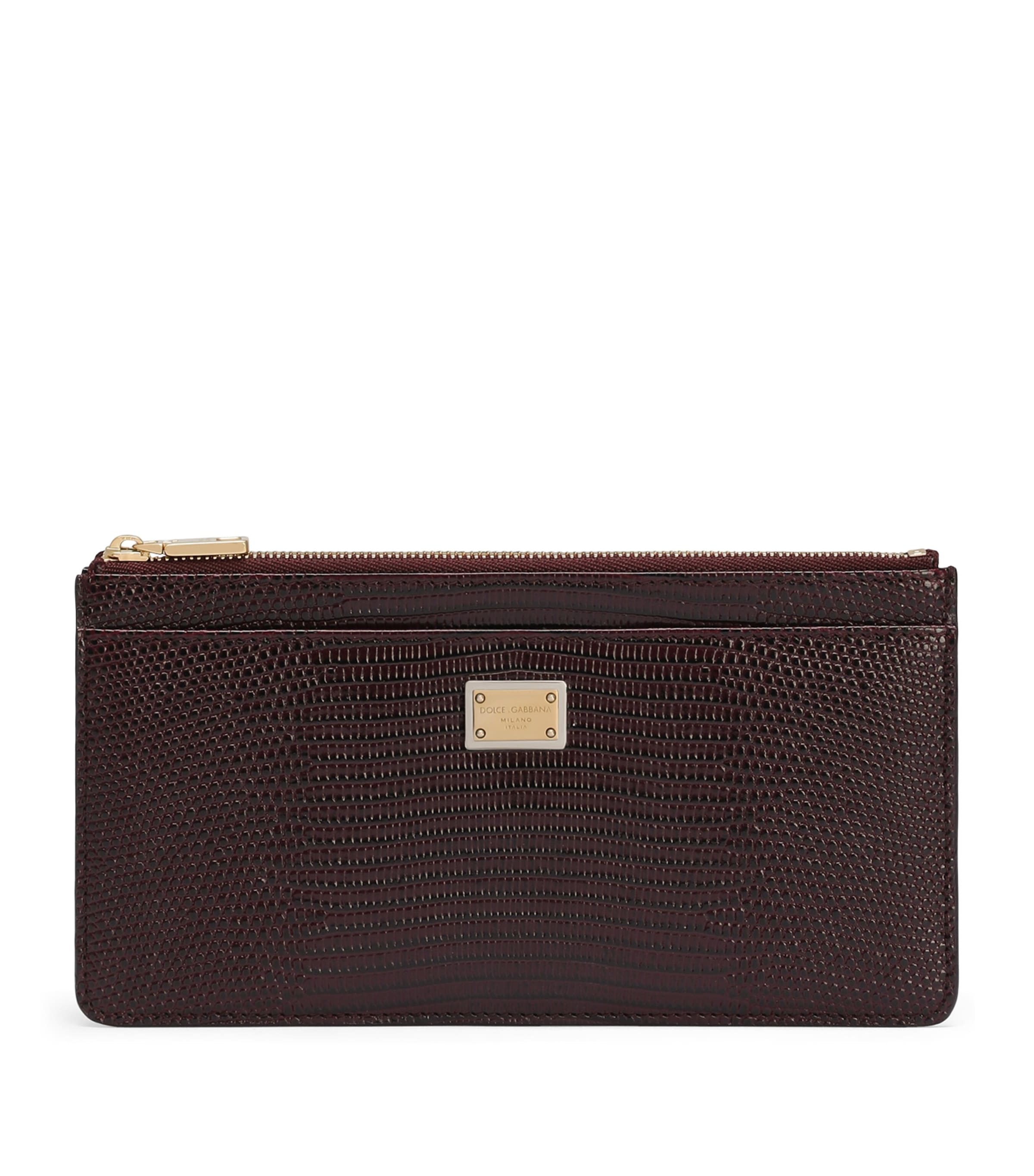 Calfskin Logo Card Holder 80342-DARK PLUM Image 1