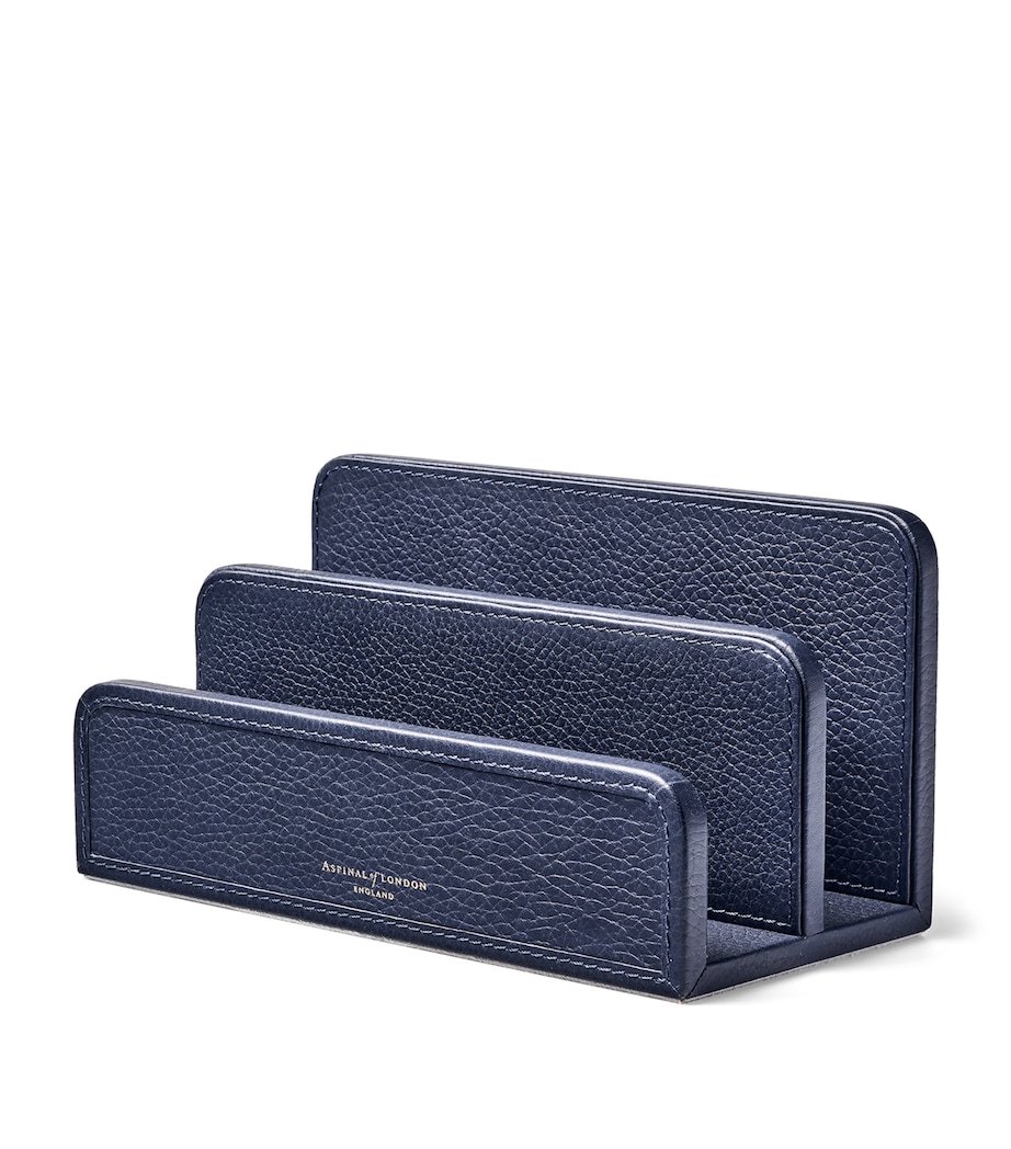 Leather Letter Rack NAVY Image 3