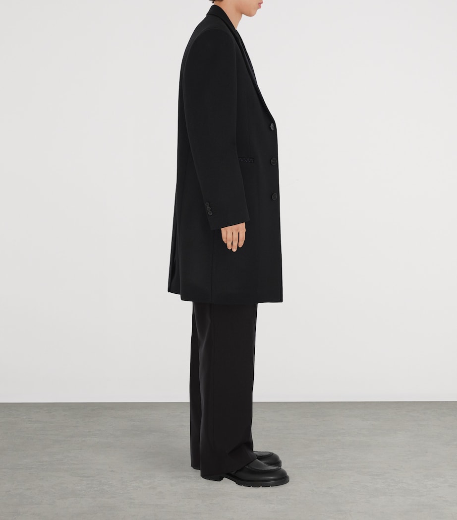 Wool Single-Breasted Tailored Coat BLACK Image 3