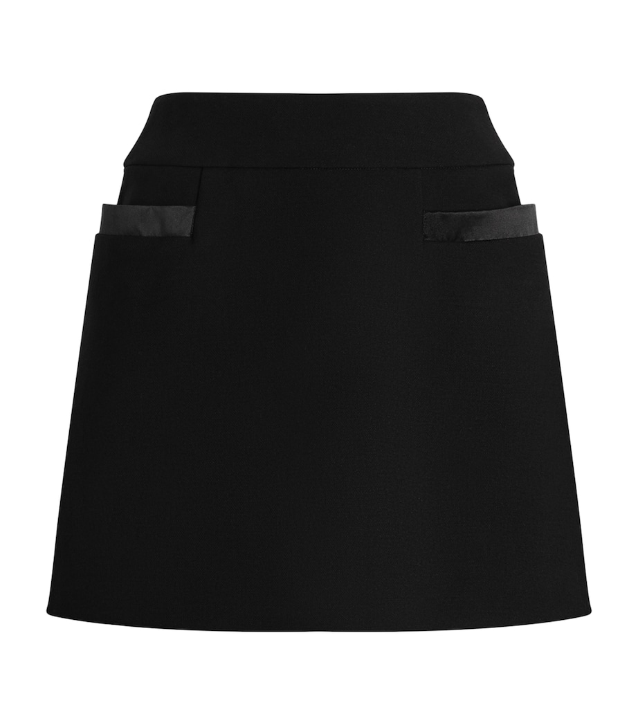 Wool-Blend Basque Skirt N0000-BLACK Image 1
