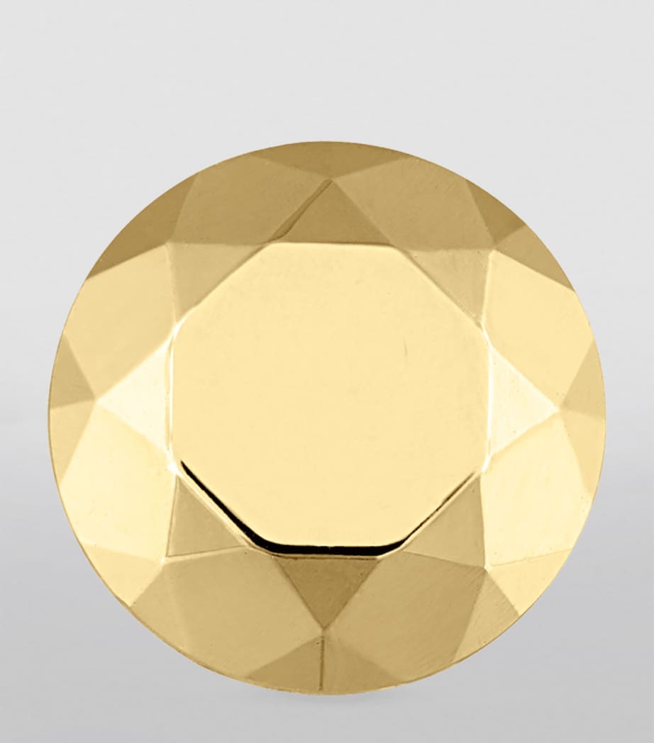 Faceted Round Threaded Stud Earring YELLOW GOLD Image 2