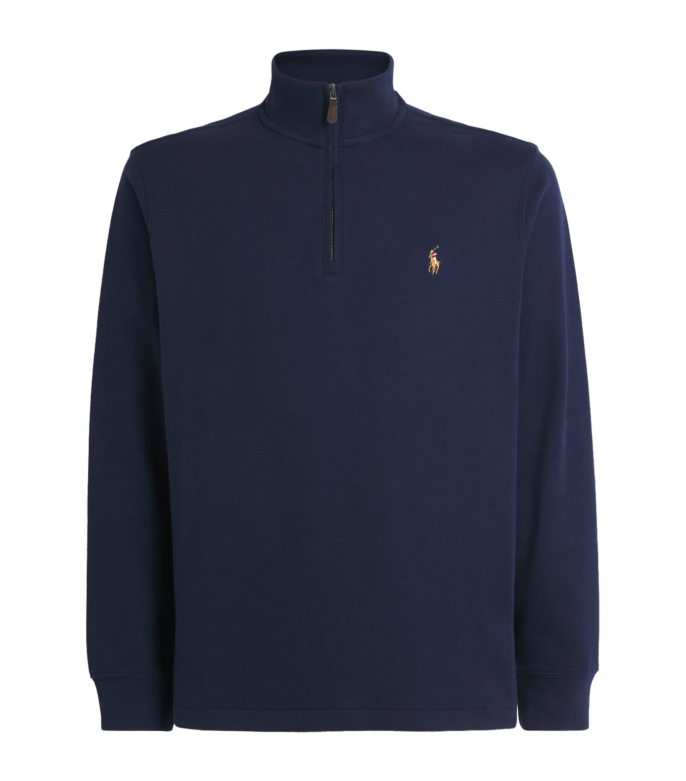 Cotton Logo Quarter-Zip Sweater NAVY Image 1