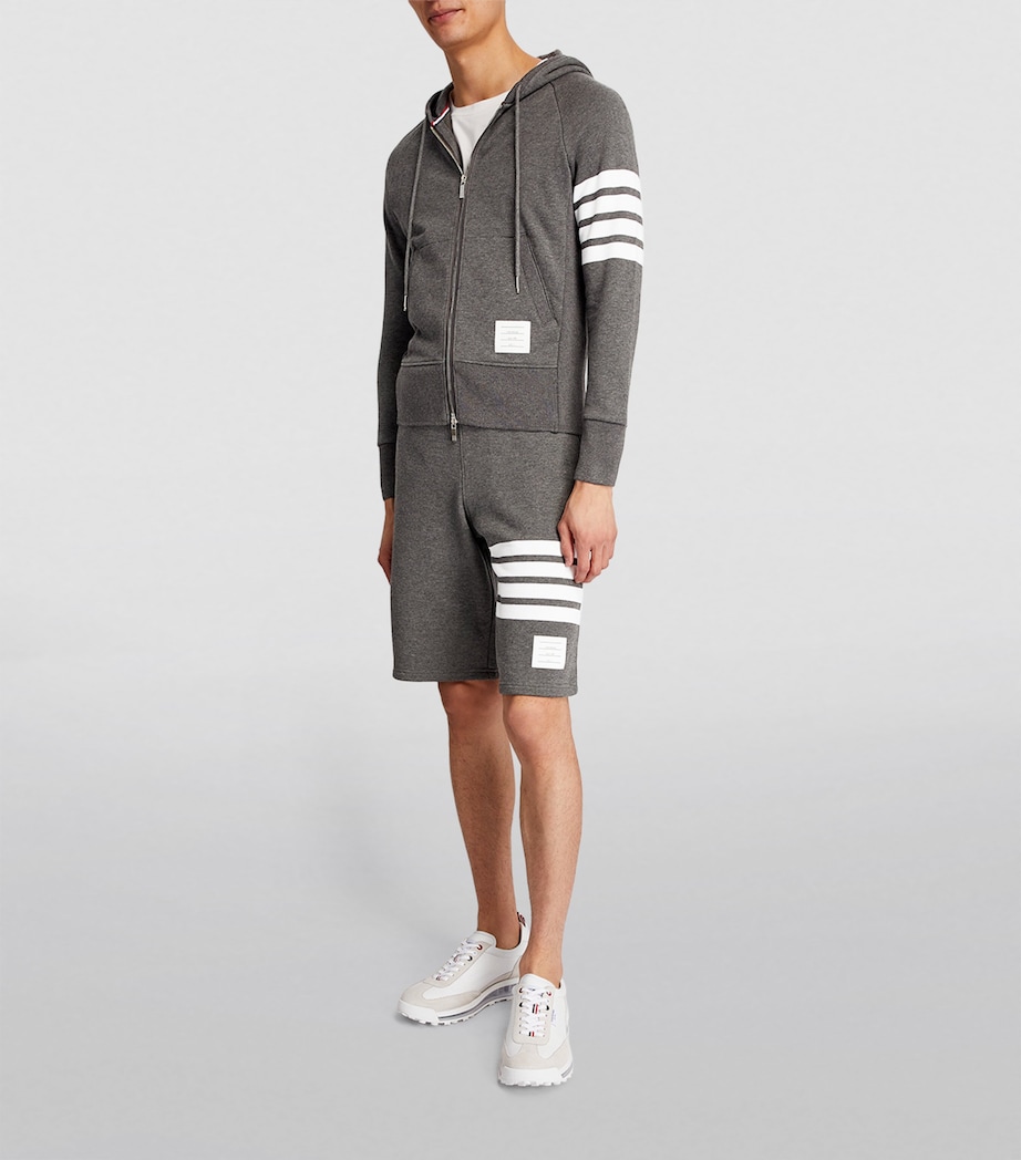 Four-Stripe Zip-Up Hoodie DARK GREY Image 2