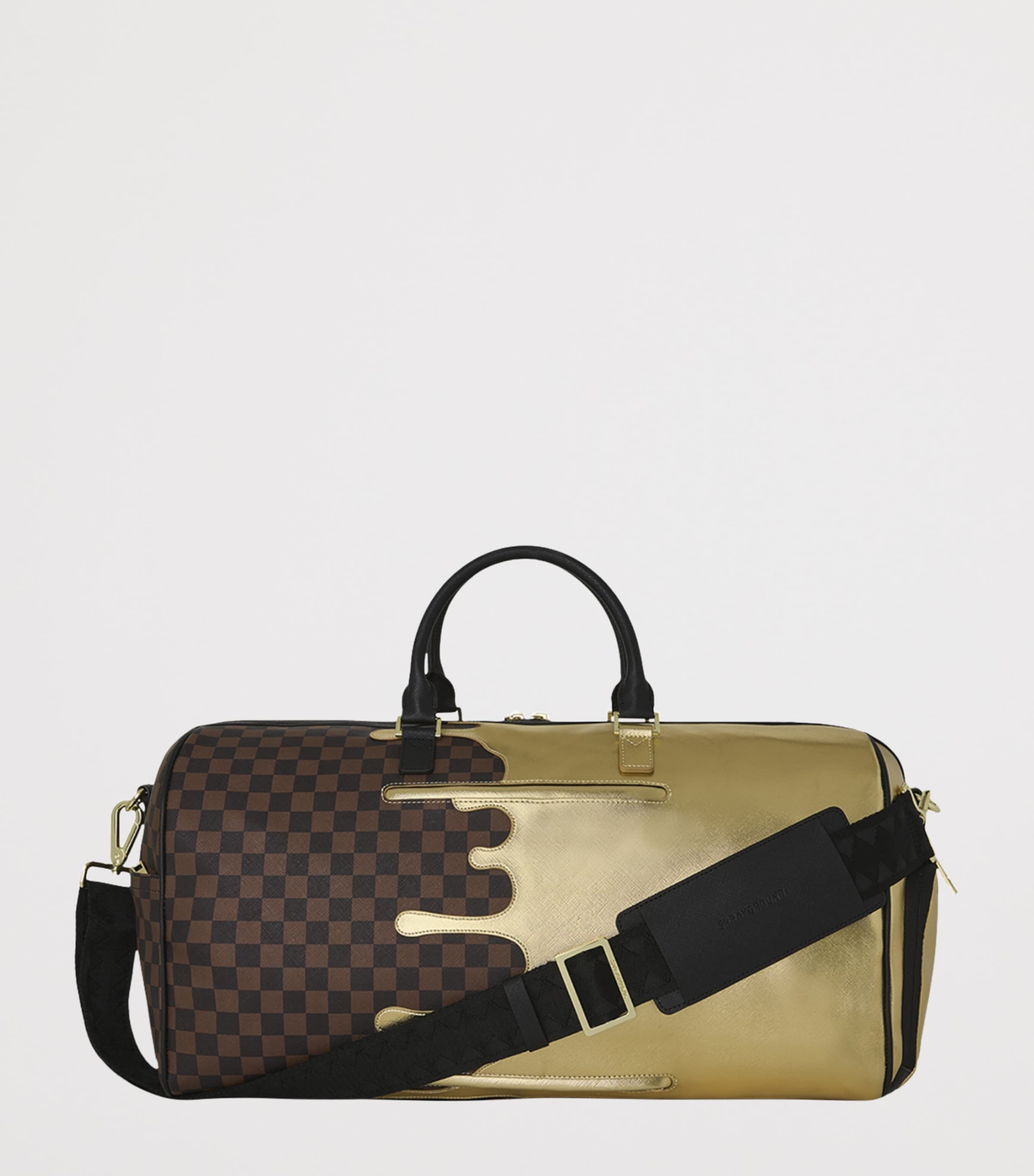 Sprayground Sharks In Paris Gold Drip Holdall Gold Image 4