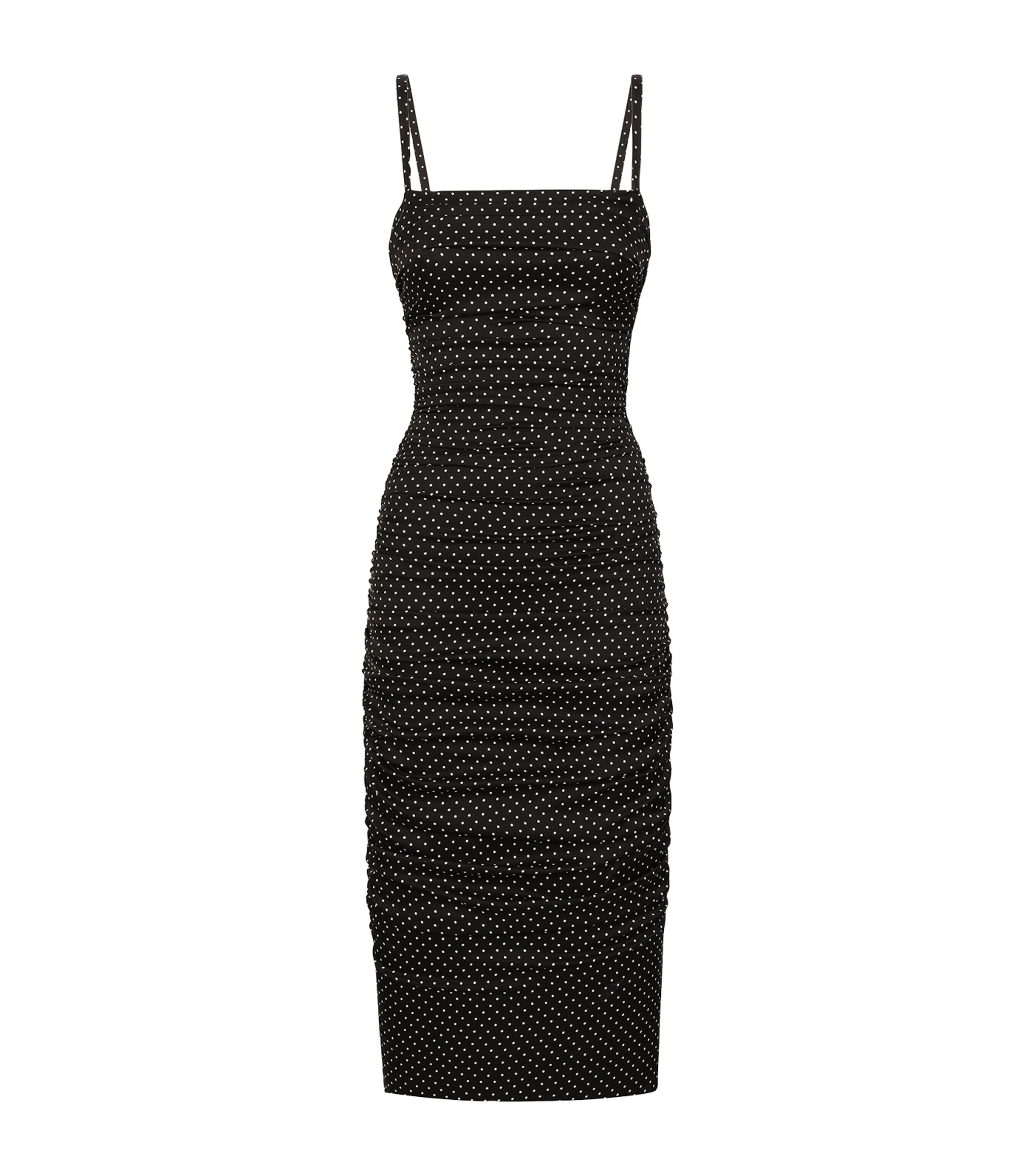 Dolce&Gabbana Womens Silk Polka-Dot Bodycon Dress Pois Bianco Fd Image 1