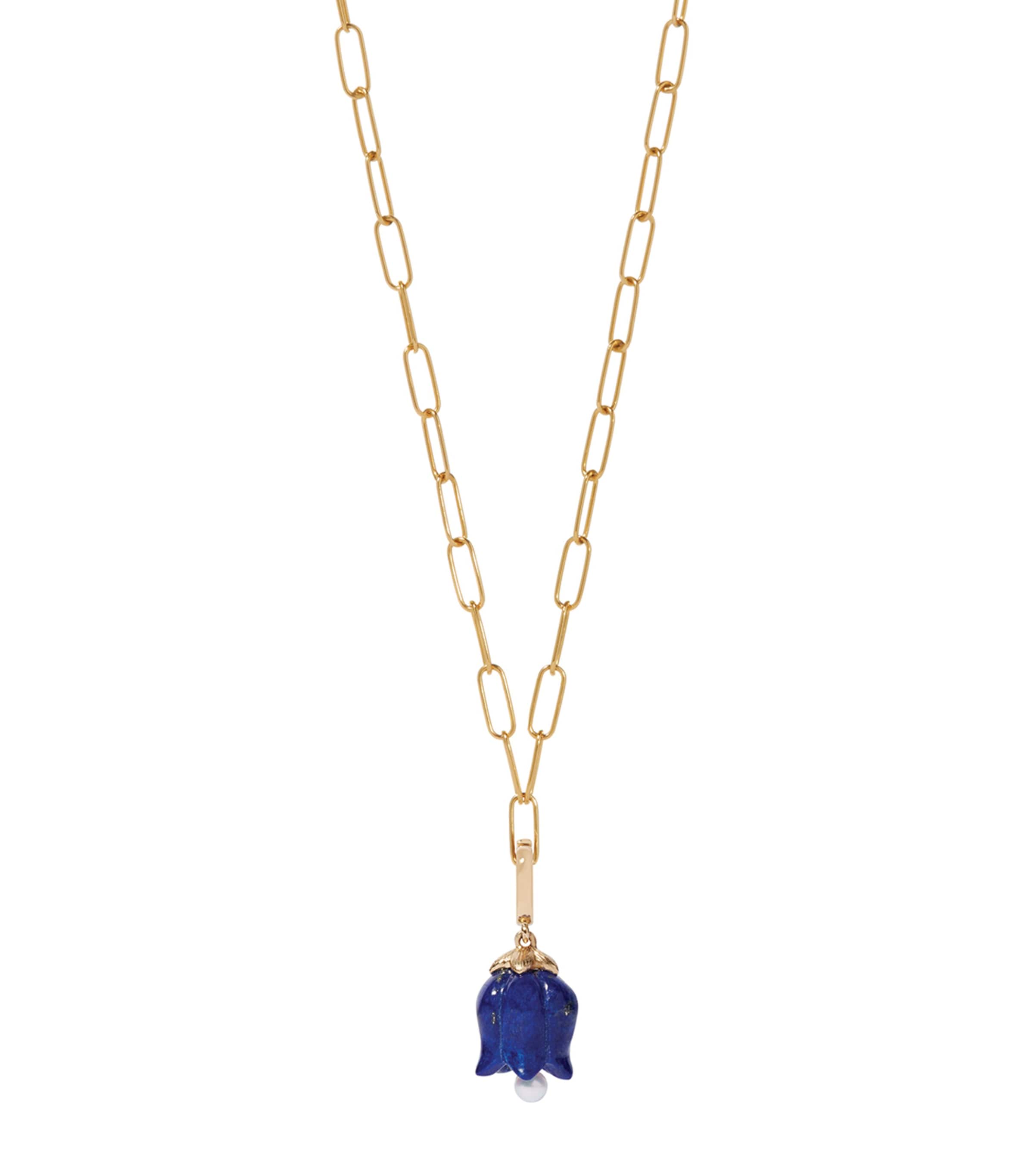 Yellow Gold and Lapis Tulip Charm YELLOW GOLD Image 2