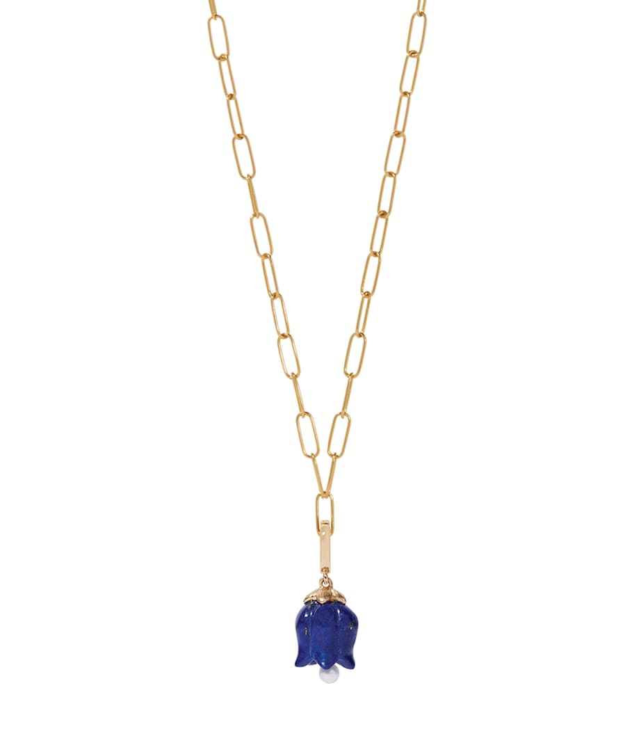 Yellow Gold and Lapis Tulip Charm YELLOW GOLD Image 2