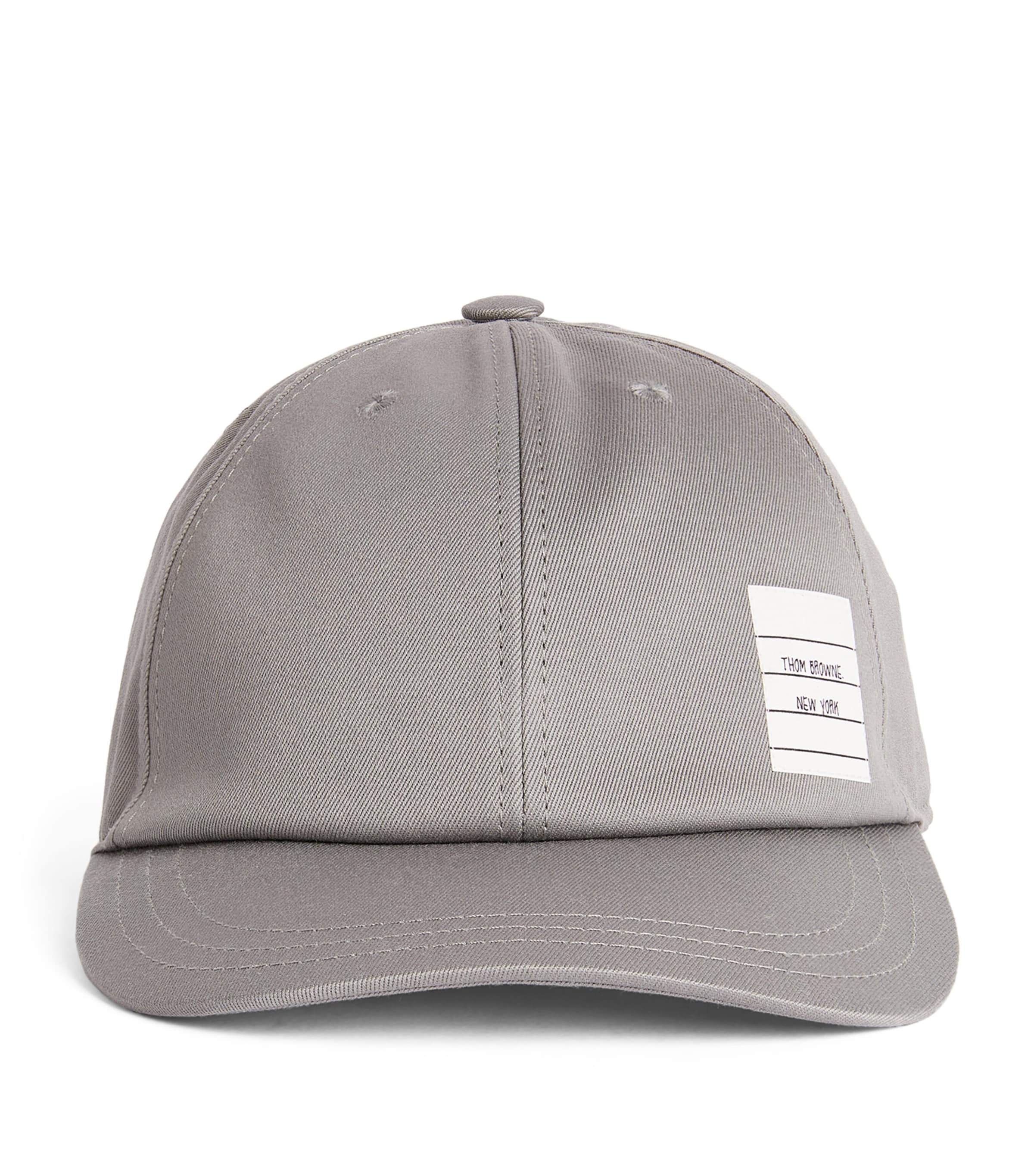 Thom Browne Name Tag Baseball Cap In Grey