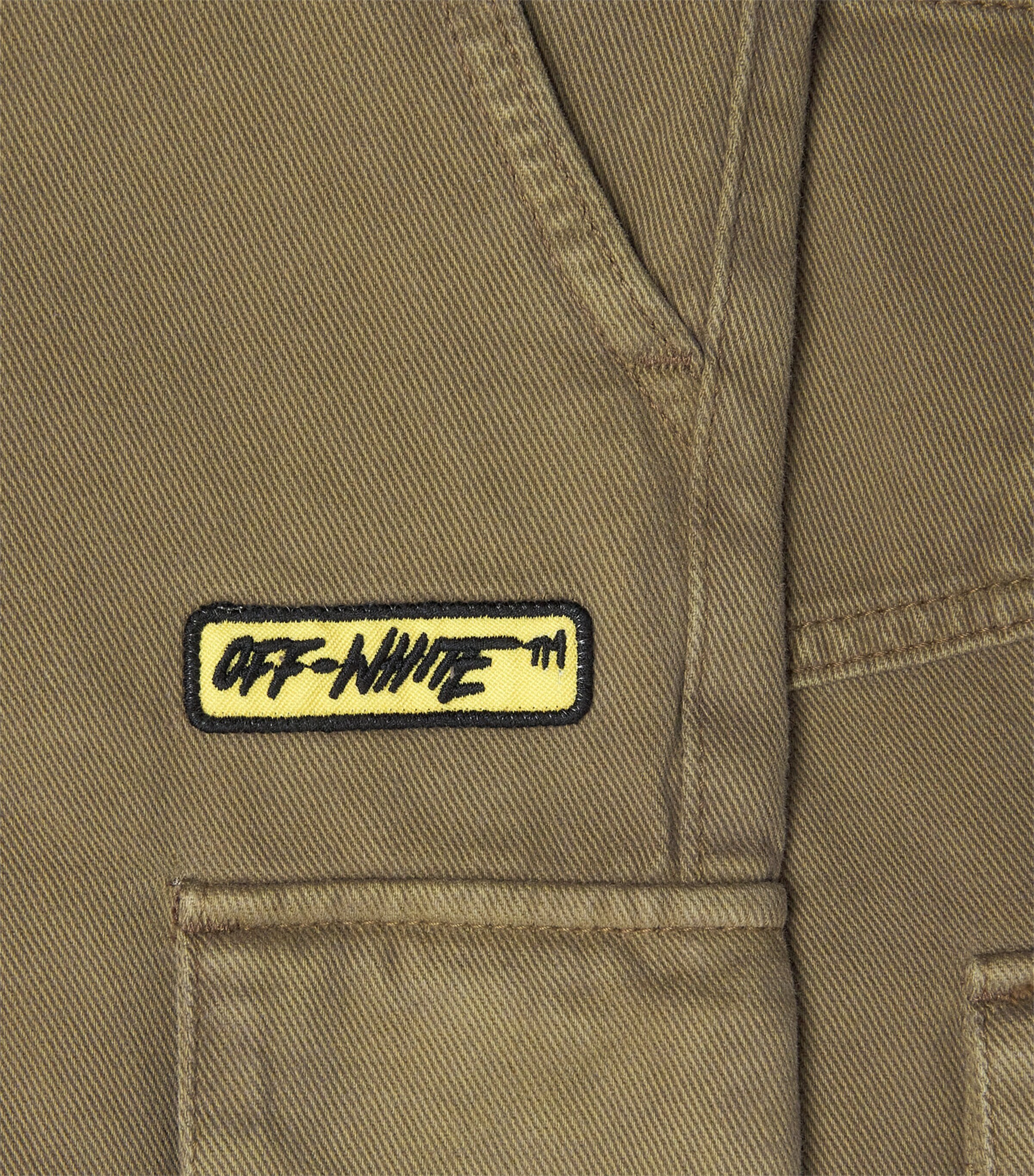 Off-White Kids Cotton Diagonal Cargo Shorts (4-12+ Years) Martini Olive Image 3