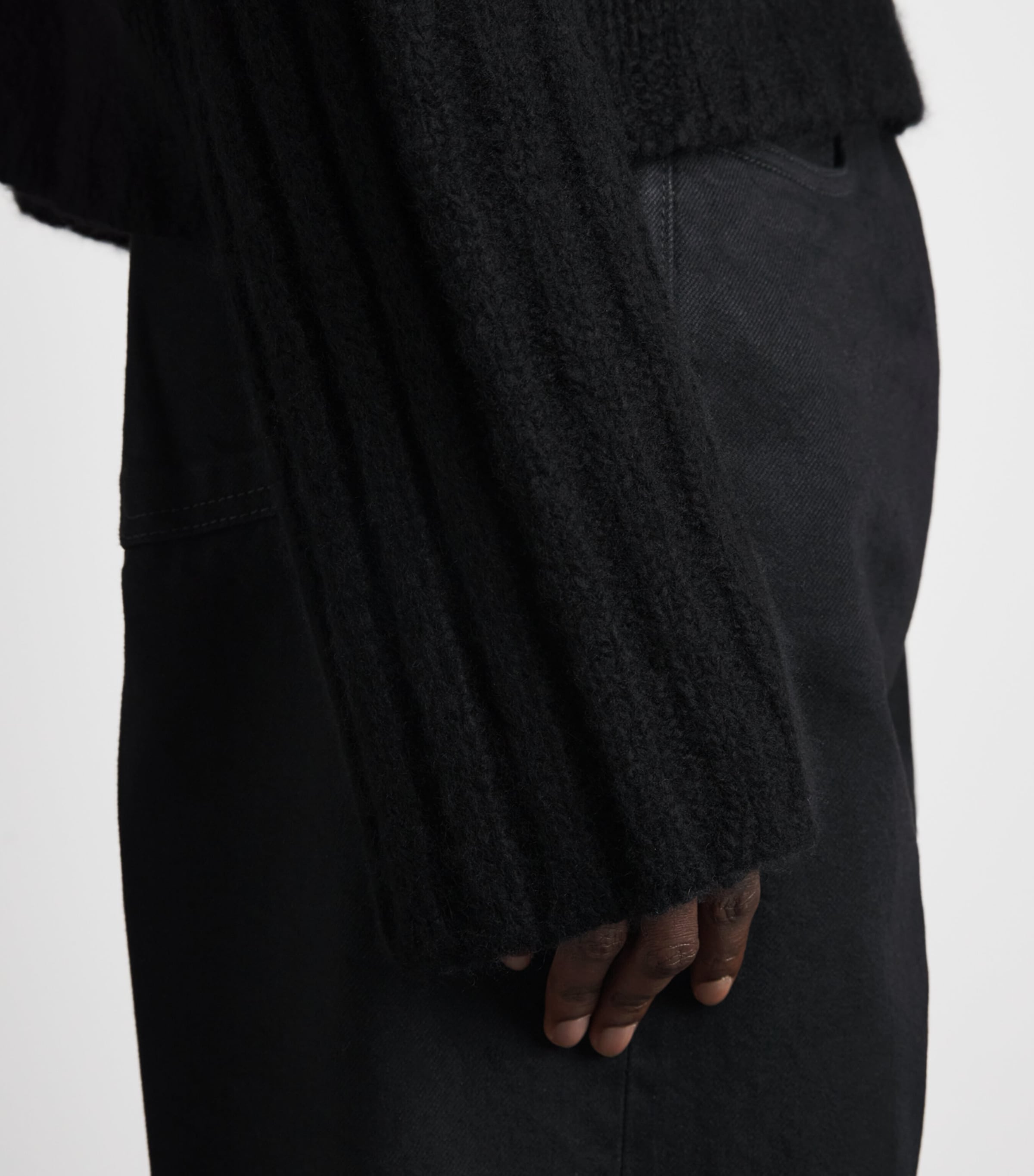 Rick Owens Mens Cashmere-Silk Crew-Neck Sweater Black Image 3