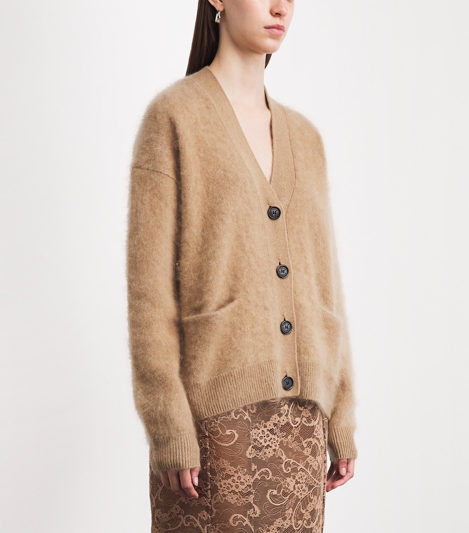 Acne Studios Womens Cashmere Relaxed Cardigan Adv Light Brown Image 4