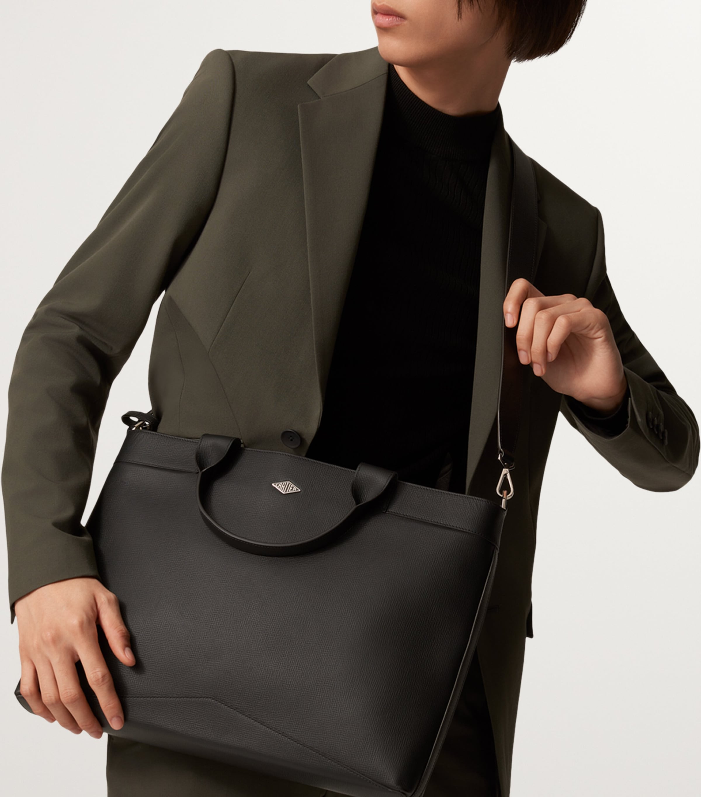 Leather Losange Document Holder BLACK Image 2