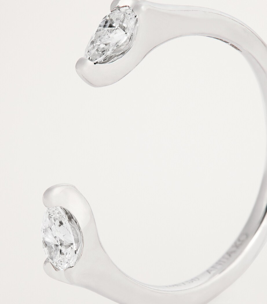 White Gold and Diamond Orbit Ring WHITE GOLD Image 6