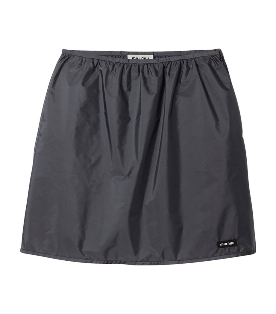 Miu Miu Womens Technical Fabric Mini Skirt Grey Image 1