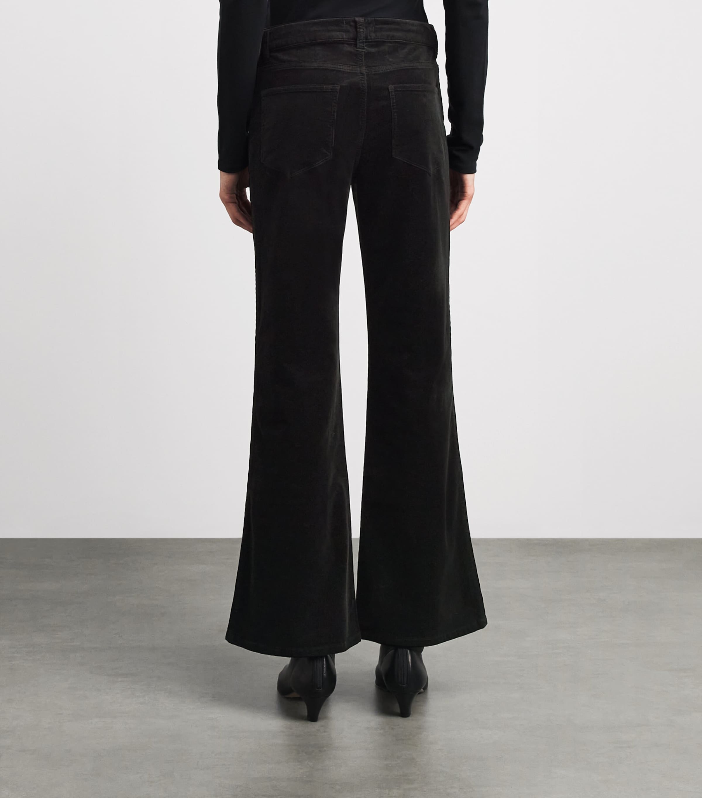 PAIGE Velvet Sofia Flared Jeans Black Image 5