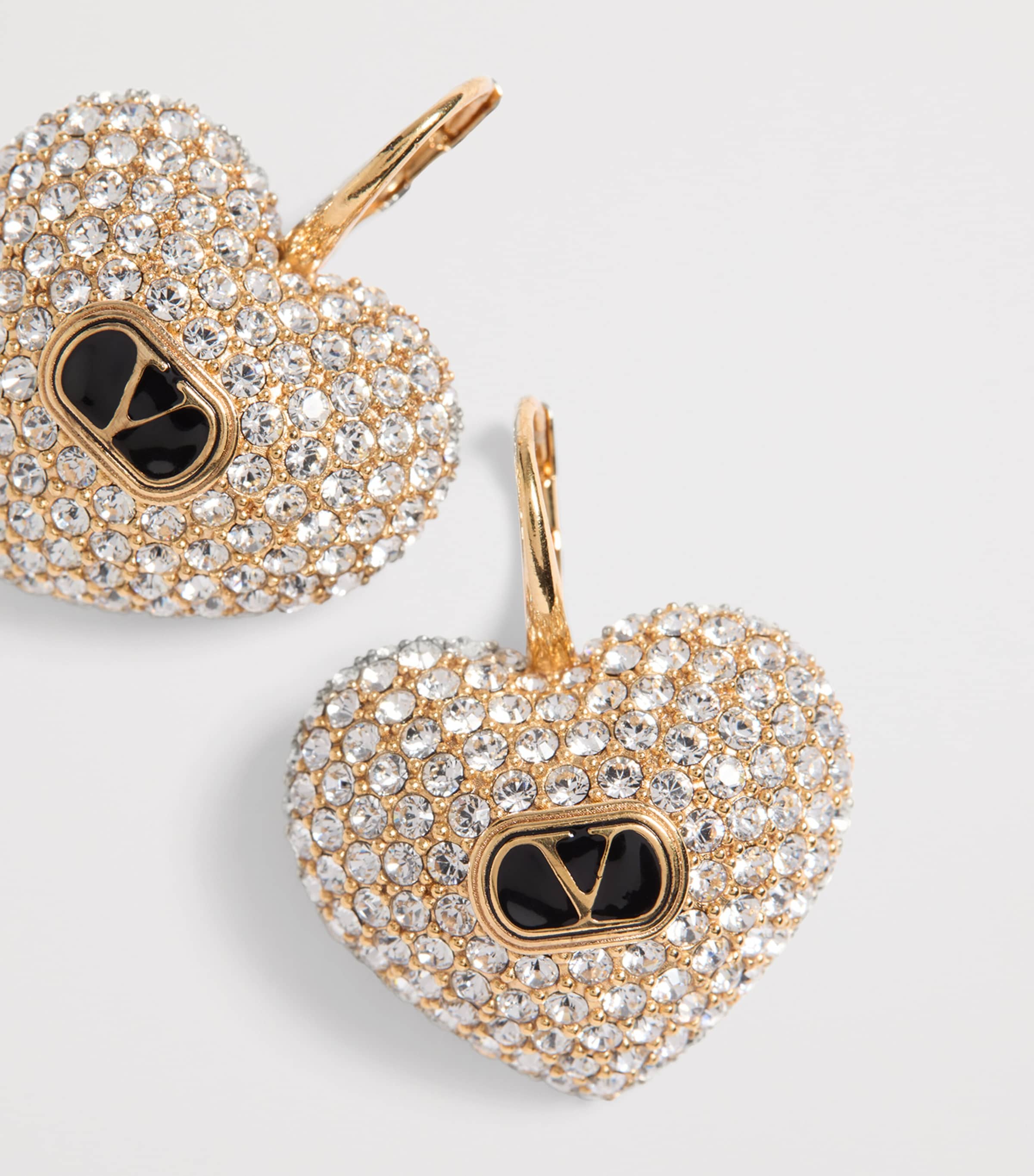 ピアス VALENTINO SS25 COEUR EARRINGS (6W2J0Y10MJP R4X) Valentino Garavani Crystal-Embellished Coeur Royal Earrings