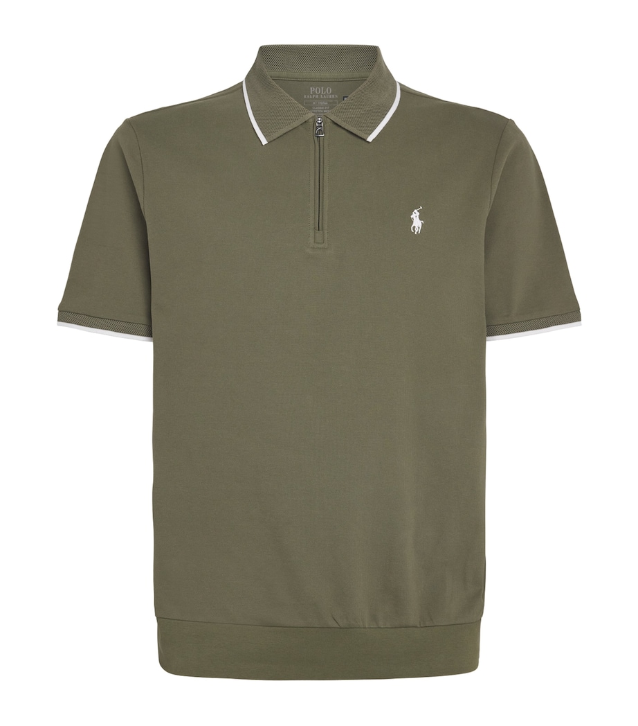 Polo Ralph Lauren Mens Stretch-Cotton Zip-Up Polo Shirt Cruise Image 1