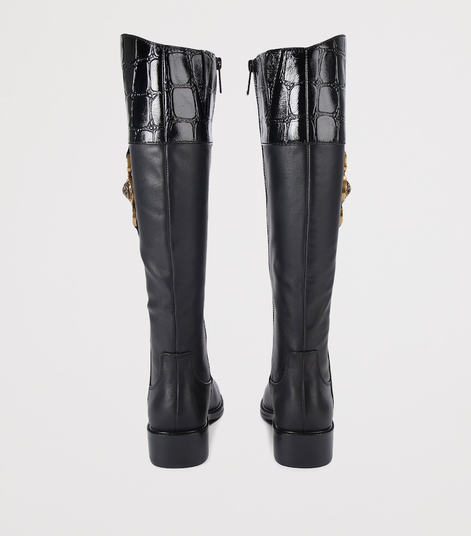 Leather Mansion Knee-High Boots BLACK Image 2