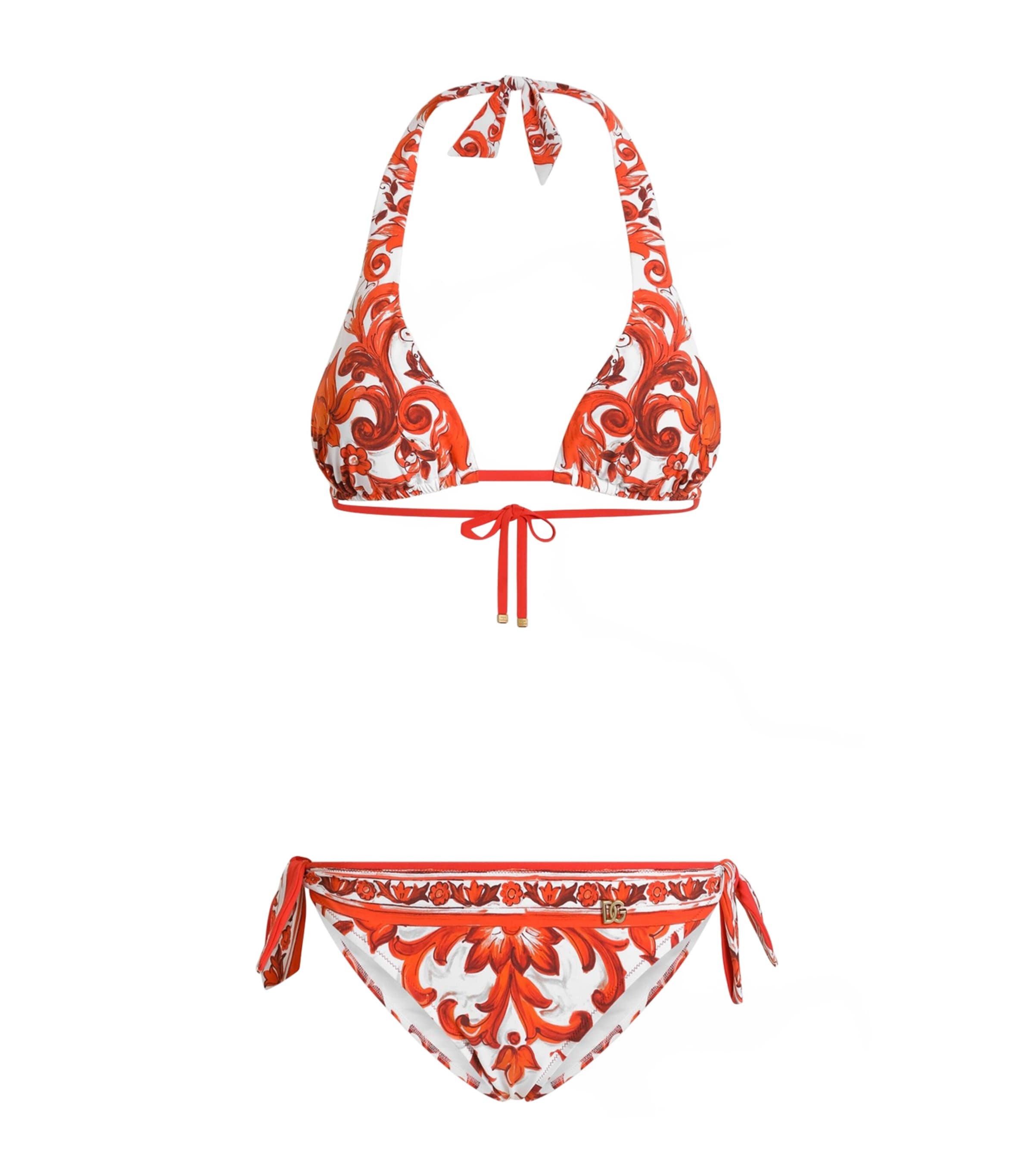 Dolce&Gabbana Womens Majolica Print Bikini Maiolica Ora Image 1