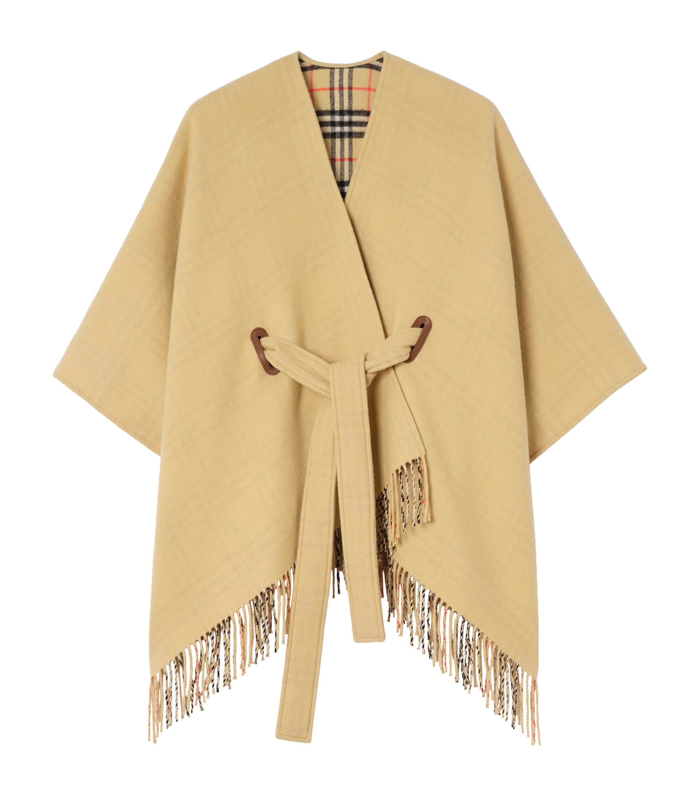 Burberry Wool Fringed Cape Sand/sand Image 1
