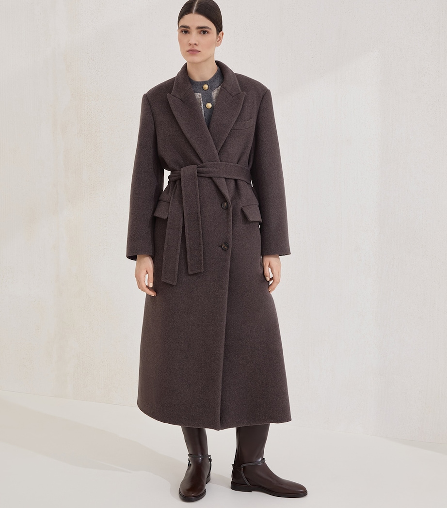 Virgin Wool-Cashmere Belted Trench Coat C017 Image 2