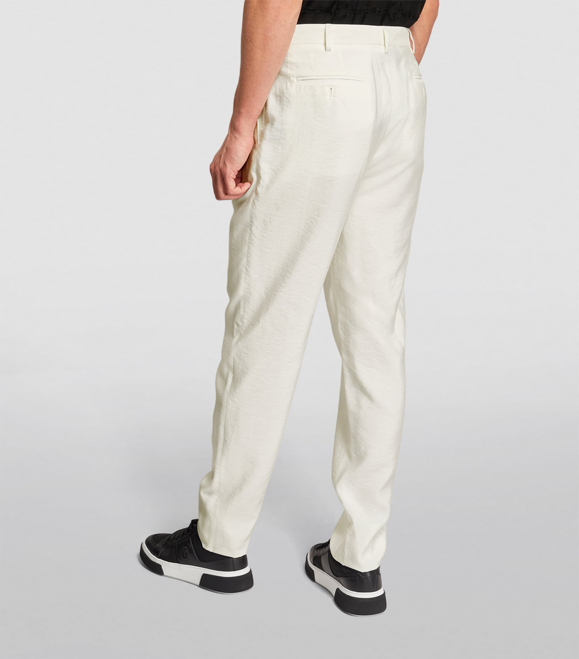 Silk-Blend Tailored Trousers U0BN Image 4