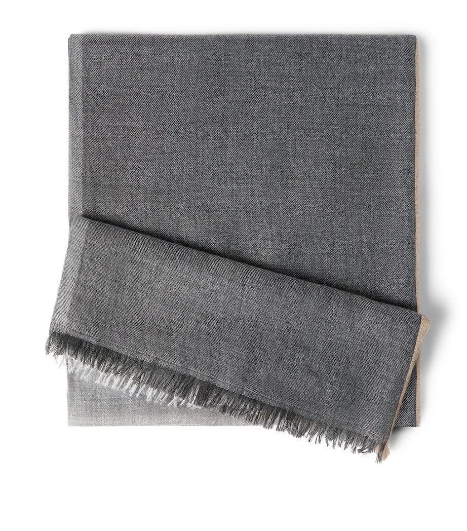 Brunello Cucinelli Cashmere-Silk Colour-Block Scarf Image 1