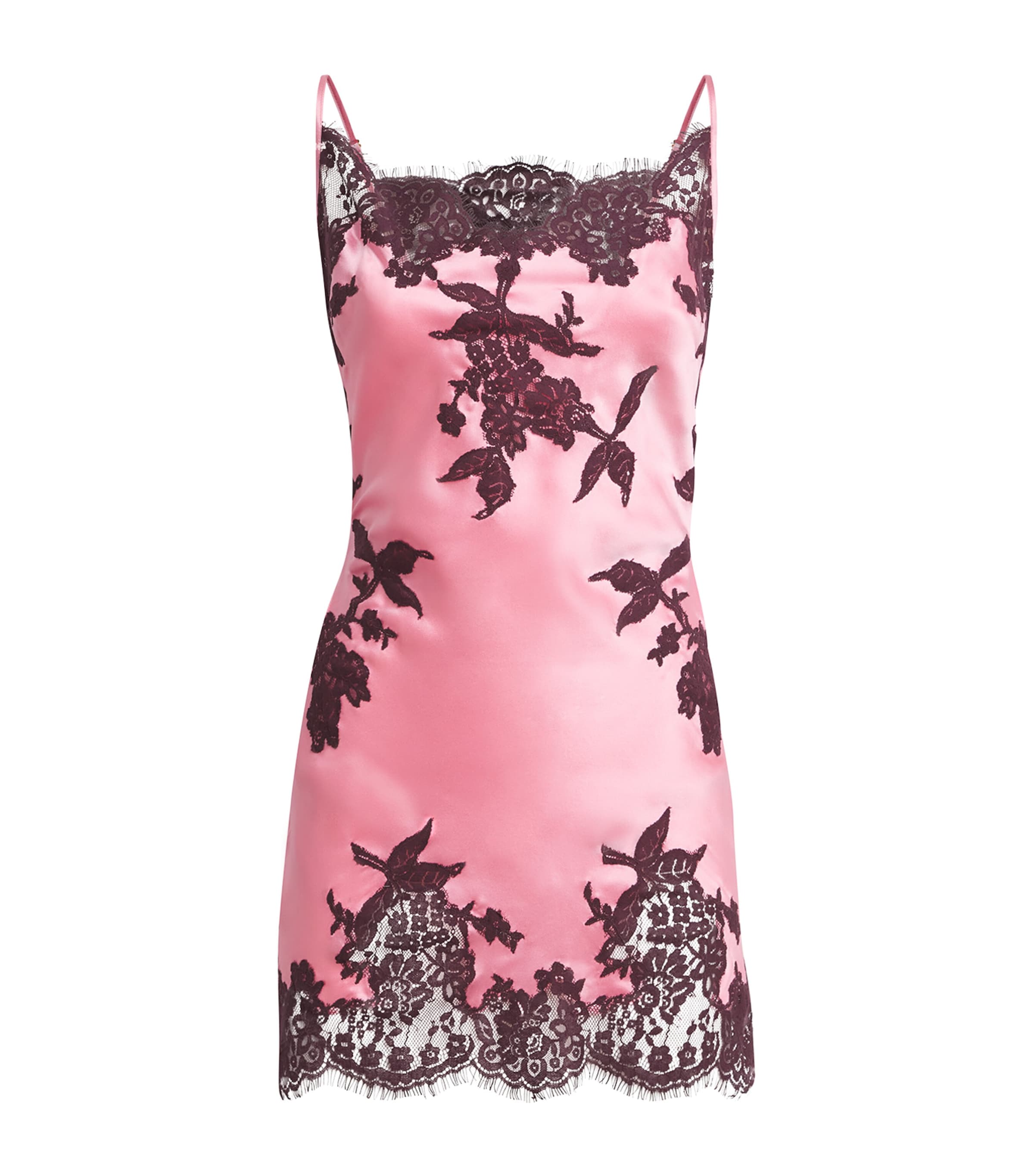 Marjolaine Womens Silk-Lace Mini Slip Dress Blush/brun Image 1