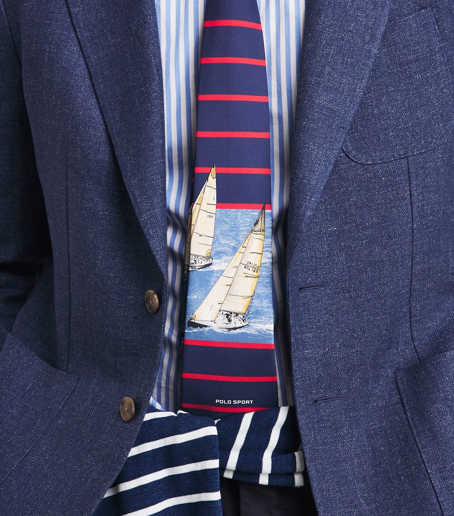 Polo Ralph Lauren Silk Stripe Sailboat Tie Navy Image 3